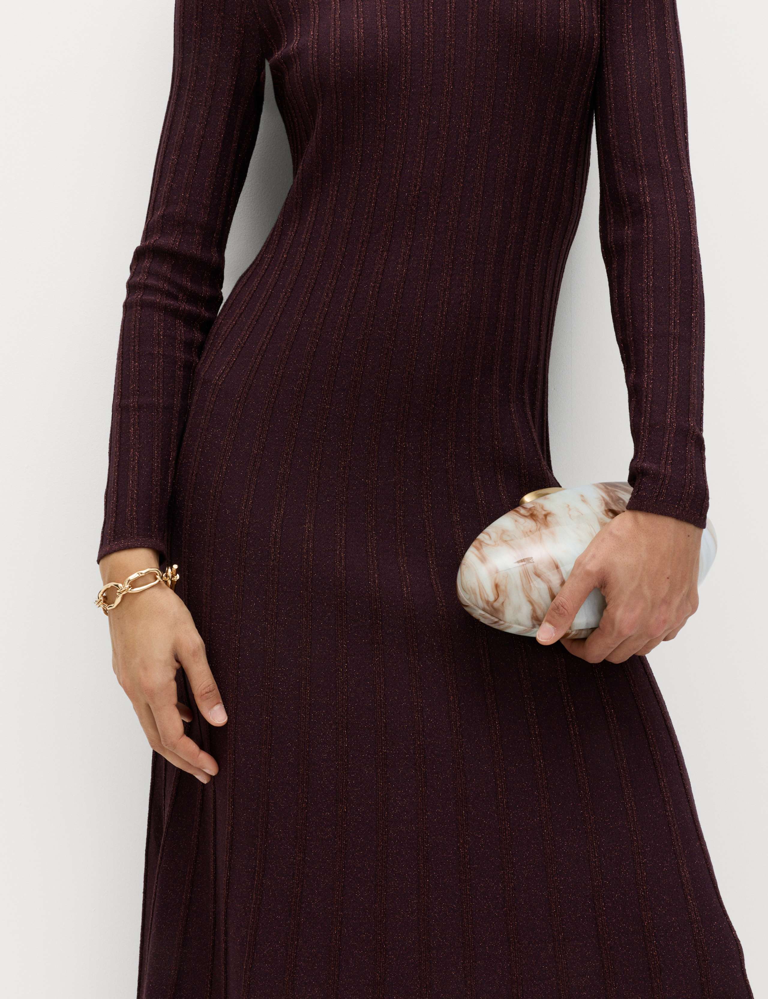 Sparkly Ribbed Knitted Maxi Dress 6 of 7