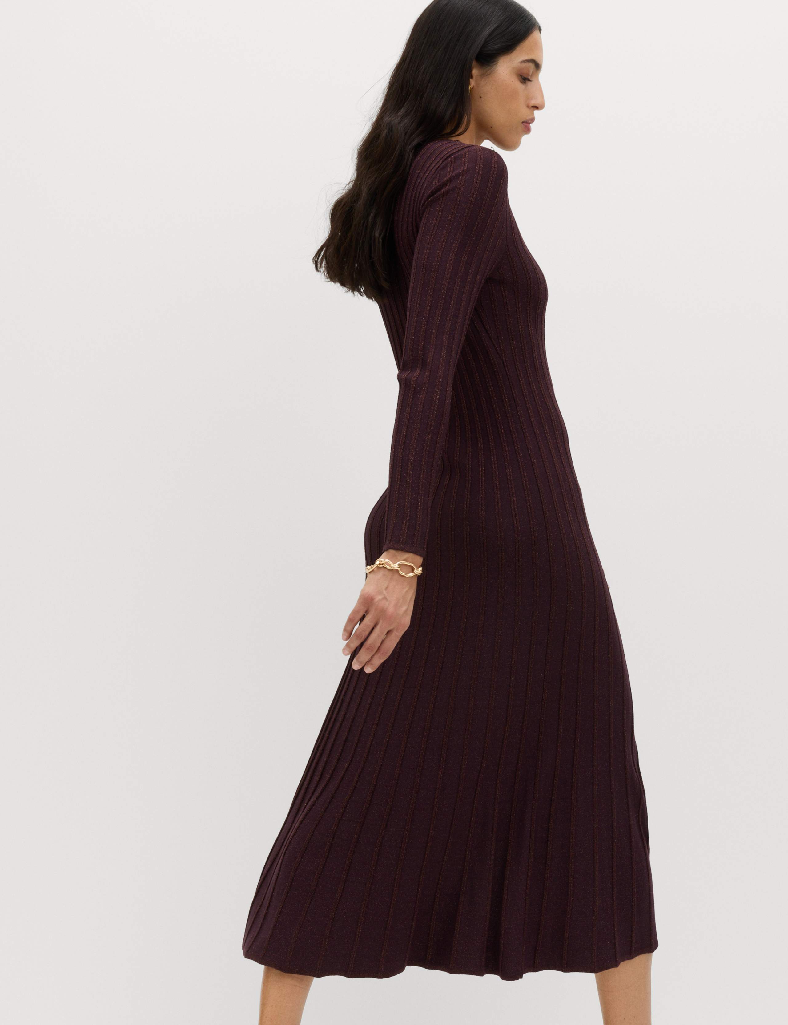 Sparkly Ribbed Knitted Maxi Dress 7 of 7