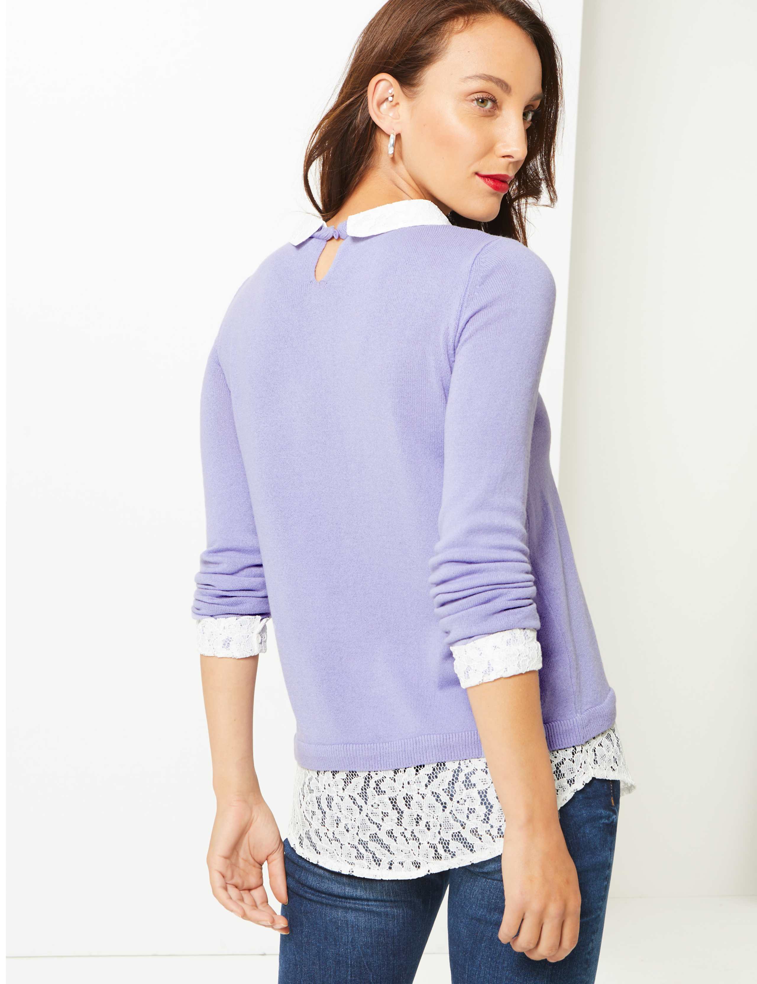 Lace Layered Peter Pan Collar Jumper 3 of 3
