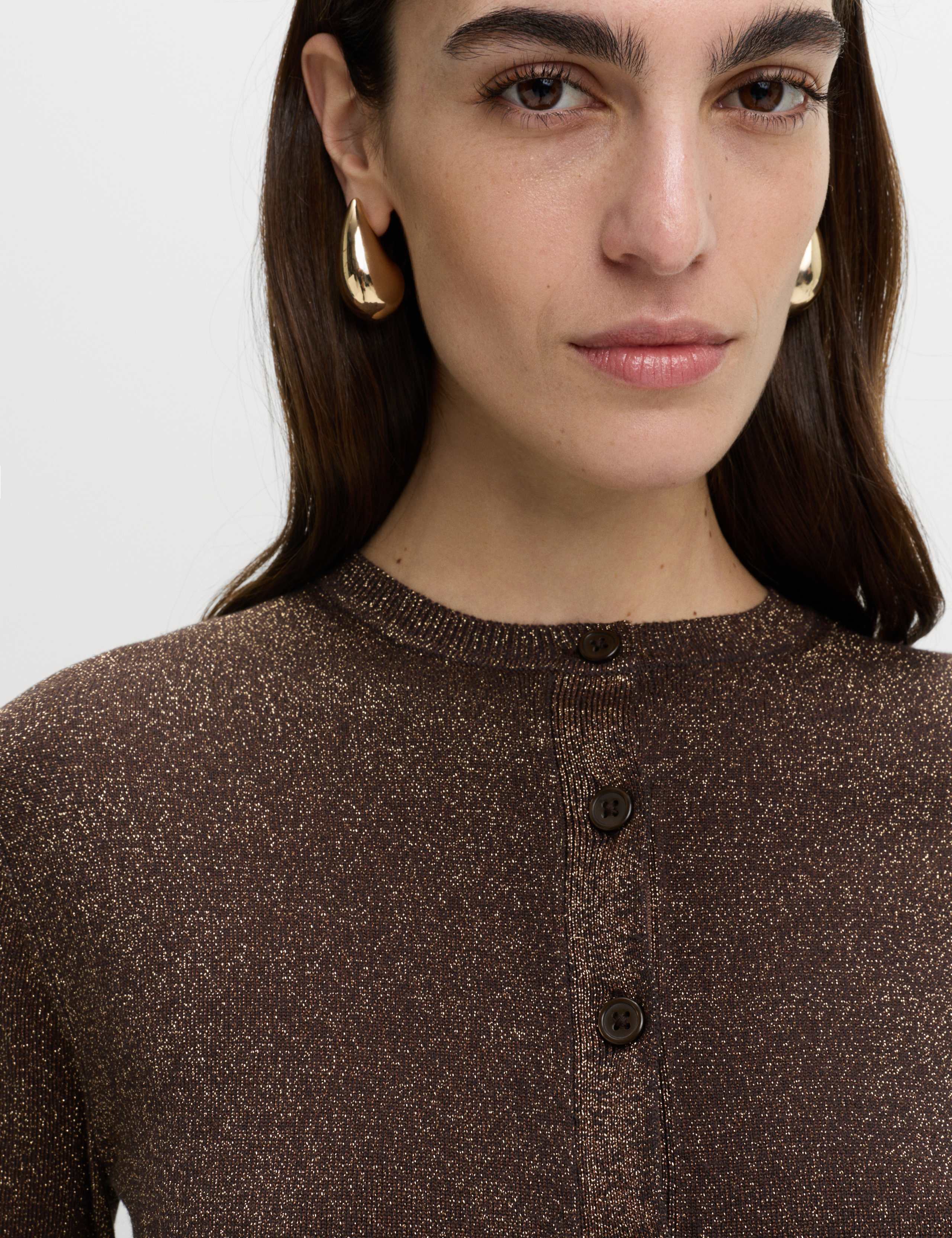 Metallic Sparkly Crew Neck Cardigan 5 of 5