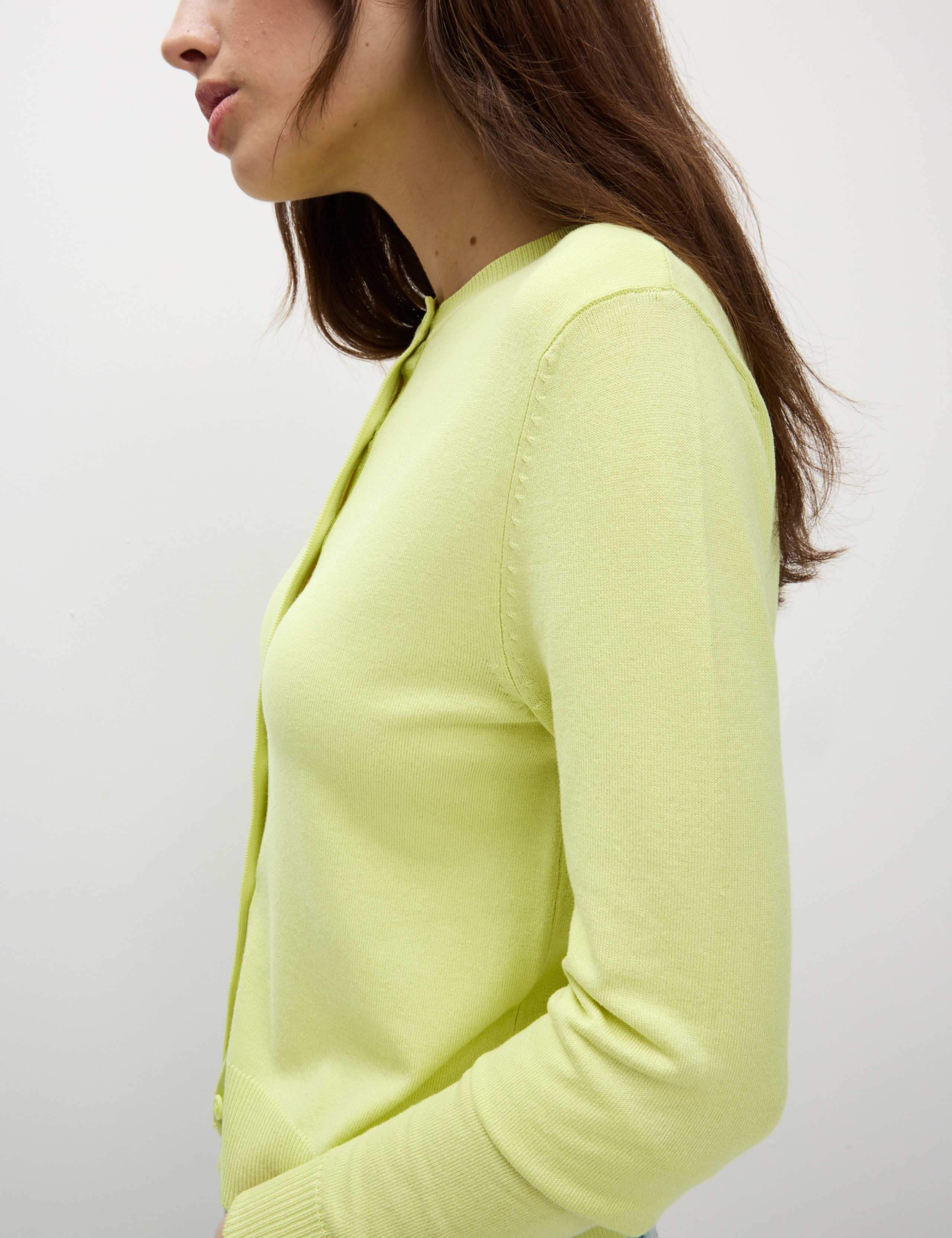Crew Neck Button Front Cardigan 4 of 6