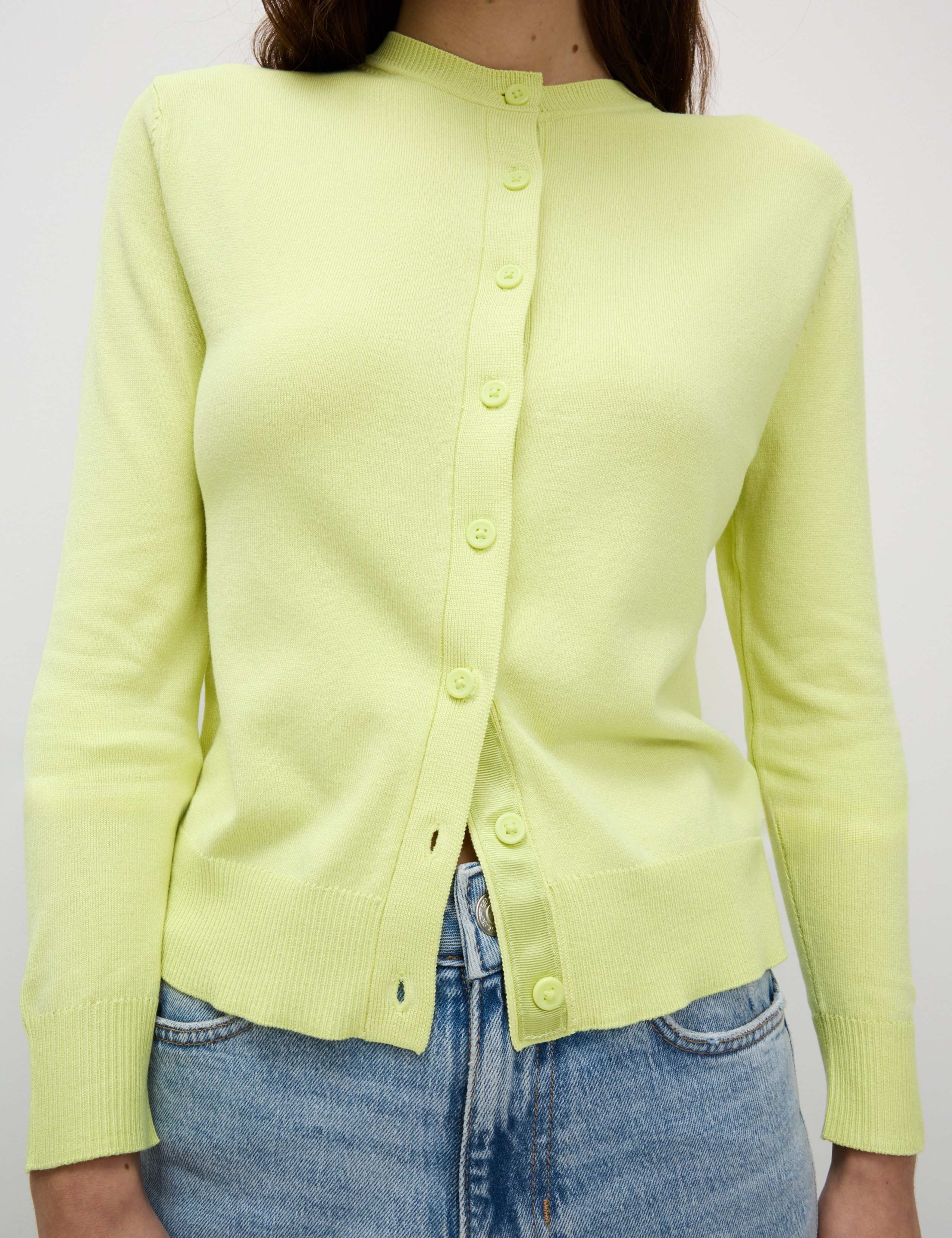 Crew Neck Button Front Cardigan 5 of 6