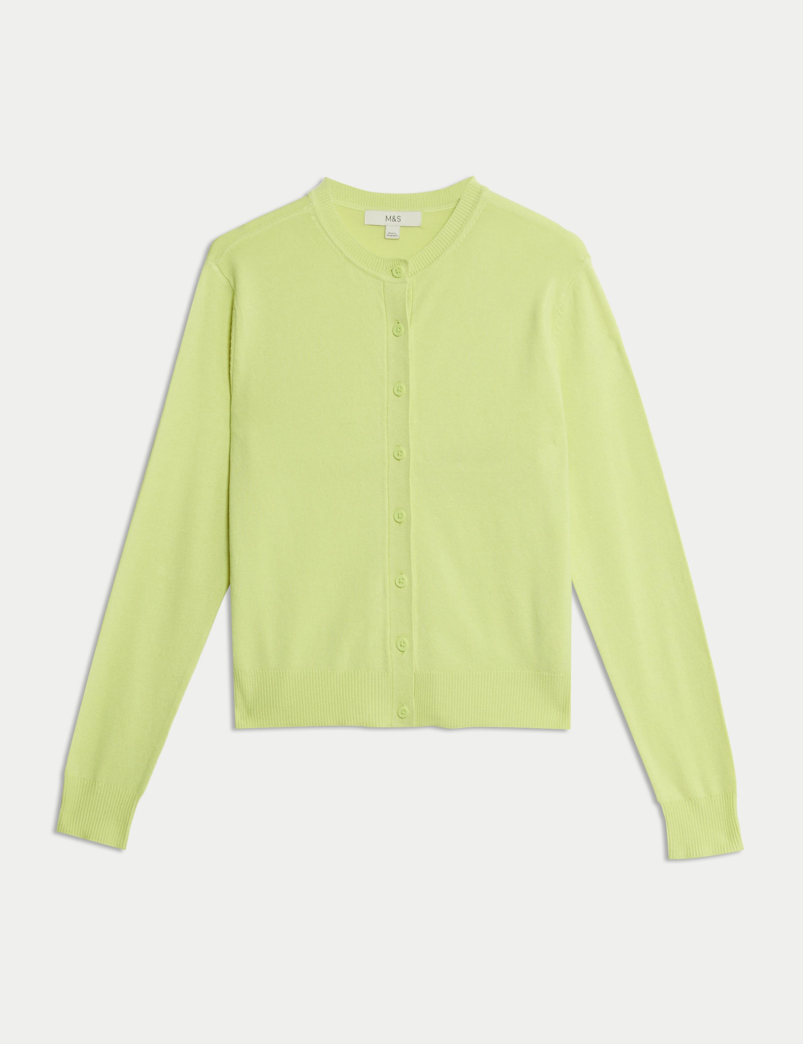 Crew Neck Button Front Cardigan 2 of 6