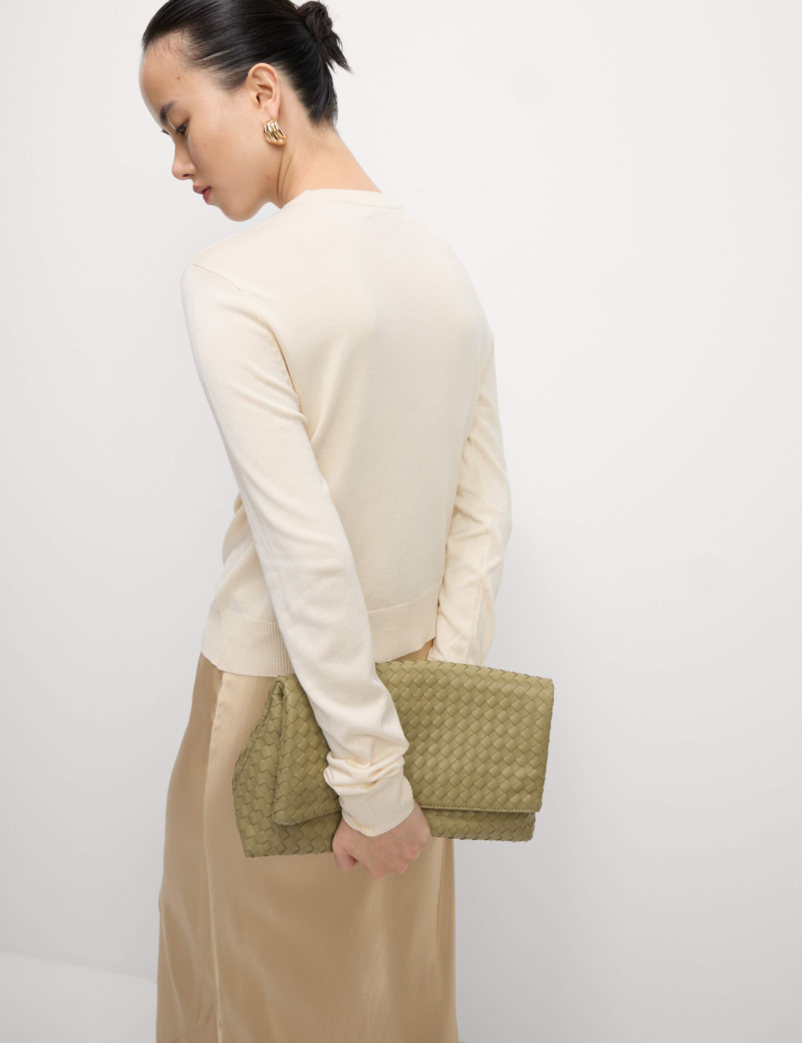 Crew Neck Button Front Cardigan 4 of 5