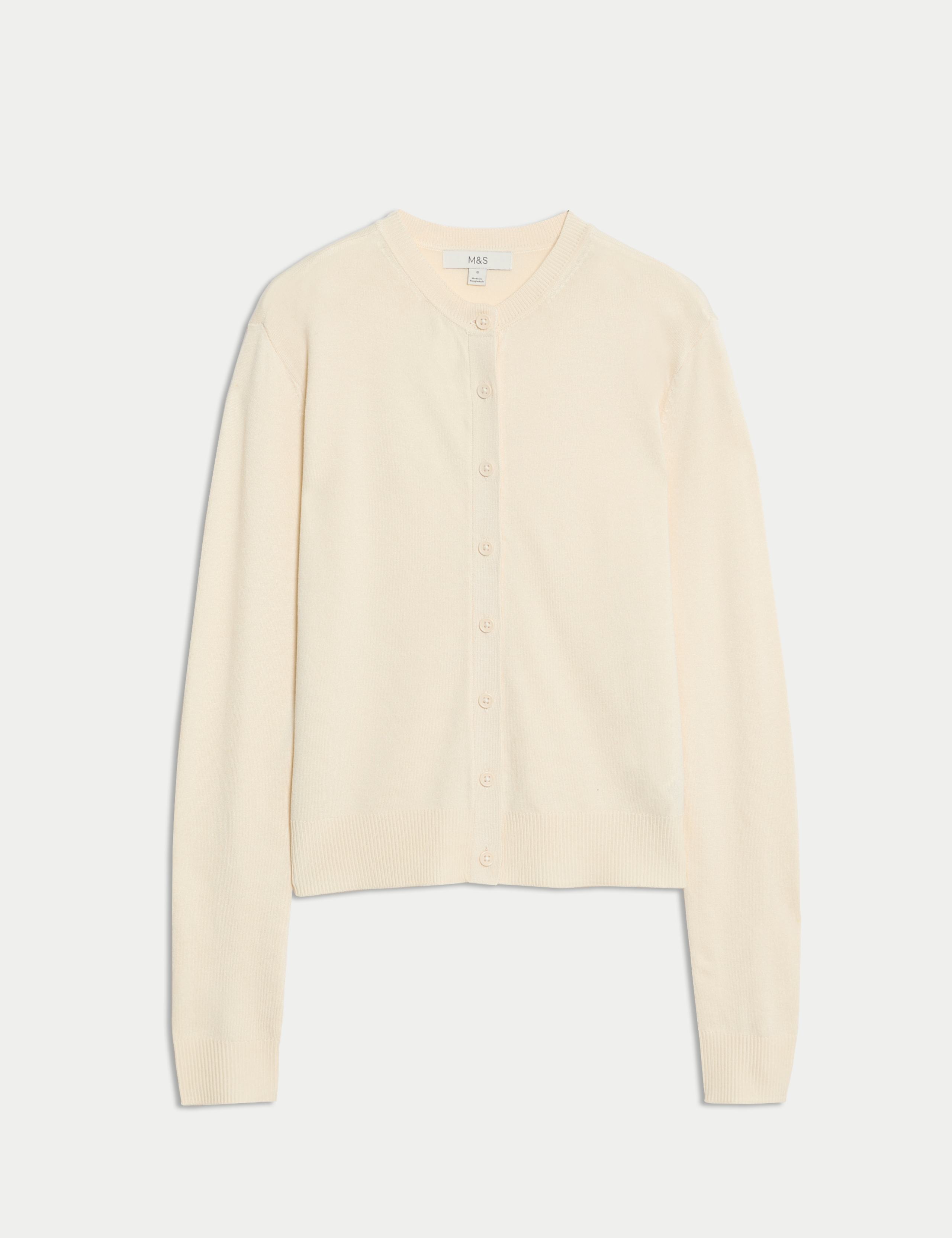 Crew Neck Button Front Cardigan 2 of 5