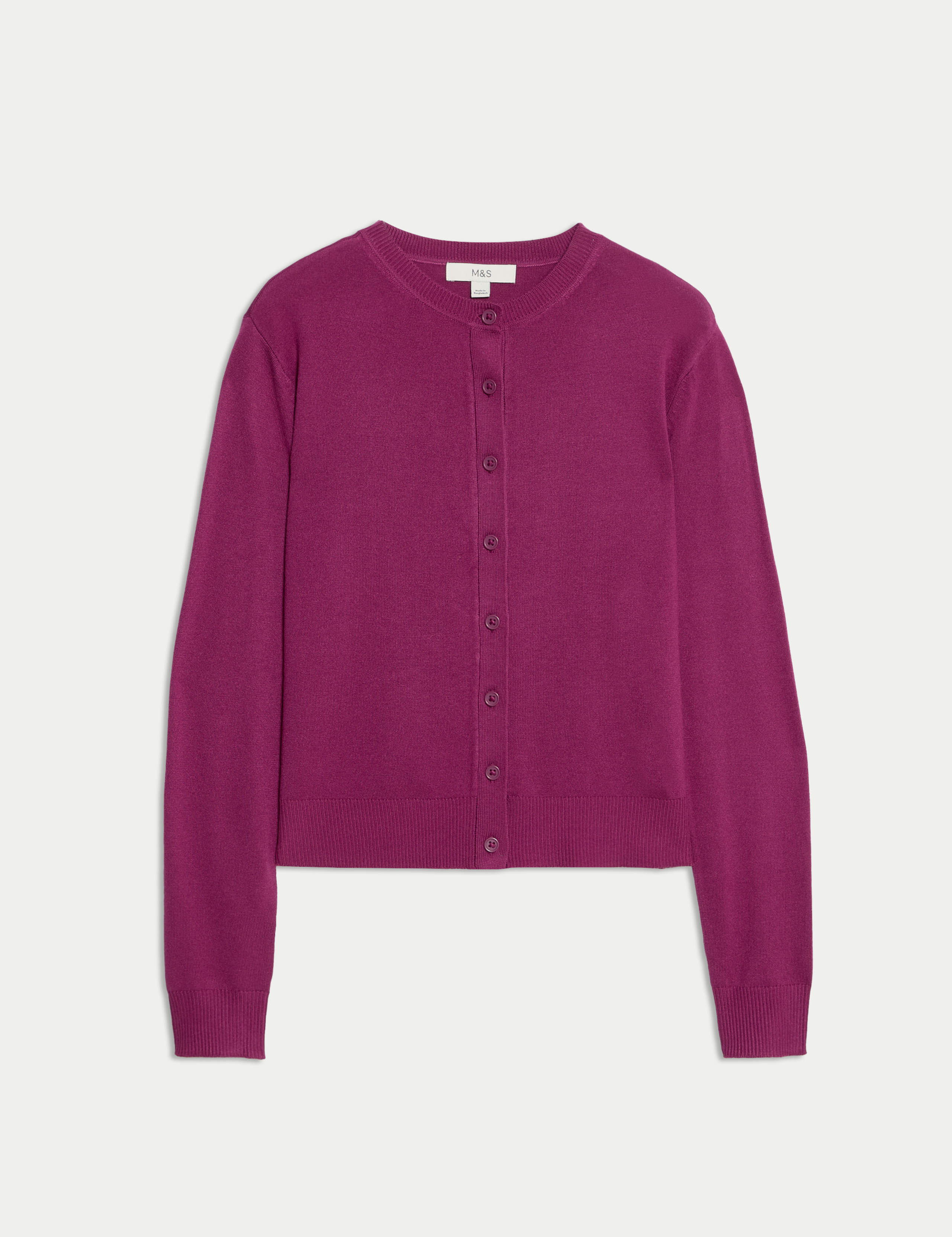 Crew Neck Button Front Cardigan 2 of 7