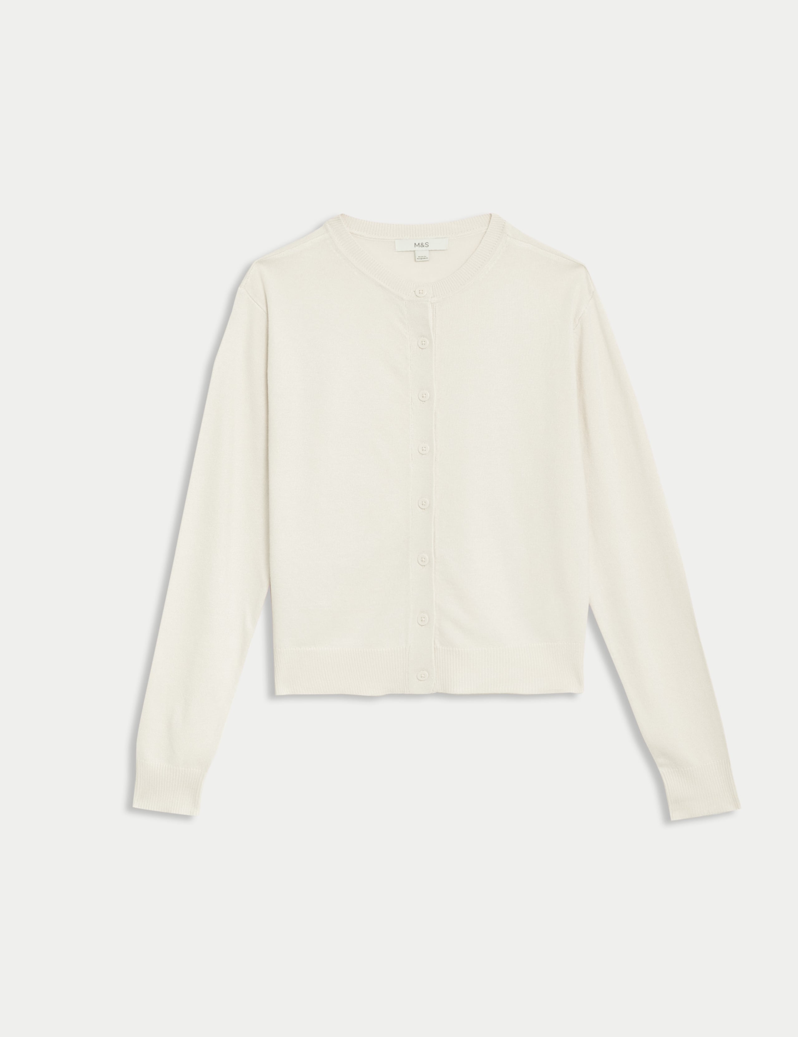 Crew Neck Button Front Cardigan 2 of 6