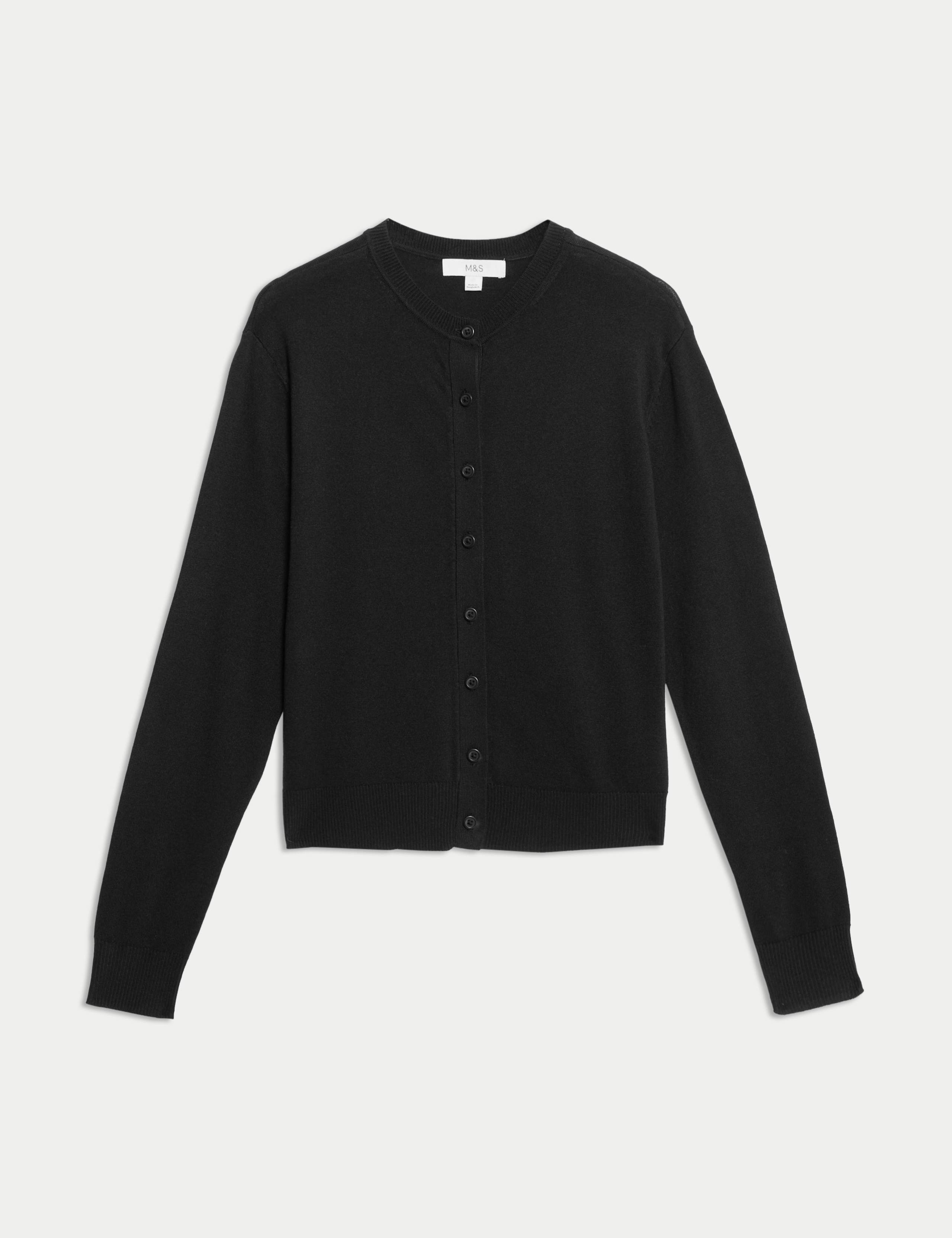 Crew Neck Button Front Cardigan 2 of 7