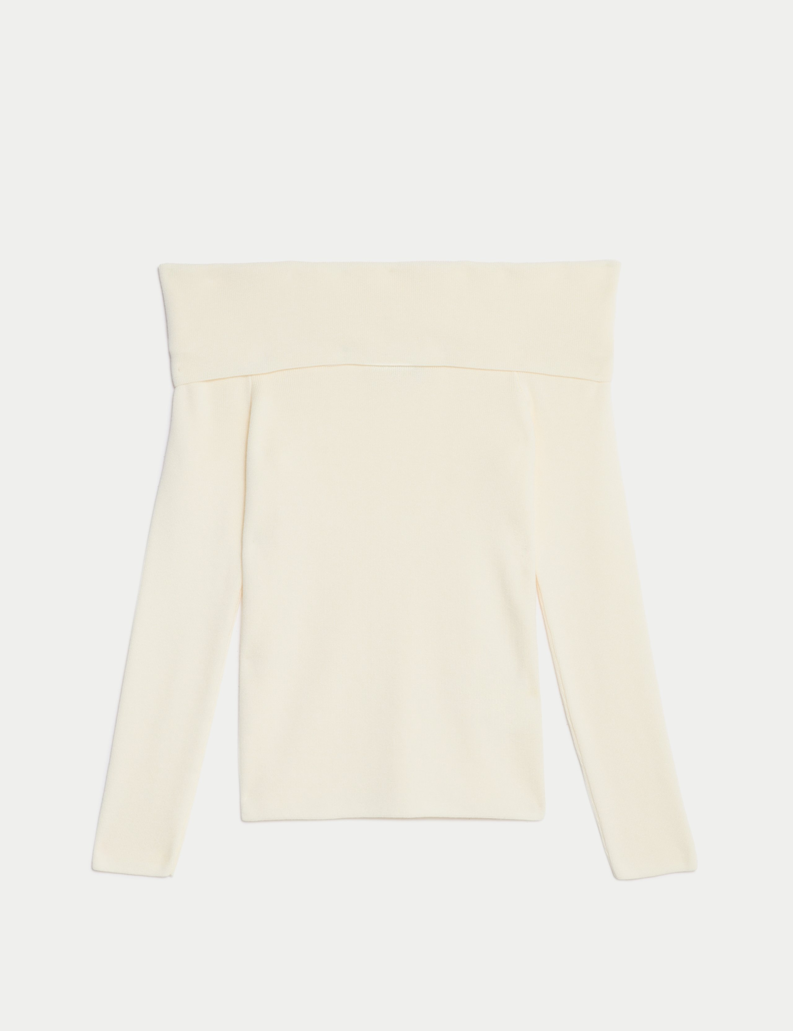 Ribbed Knitted Bardot Top 2 of 6