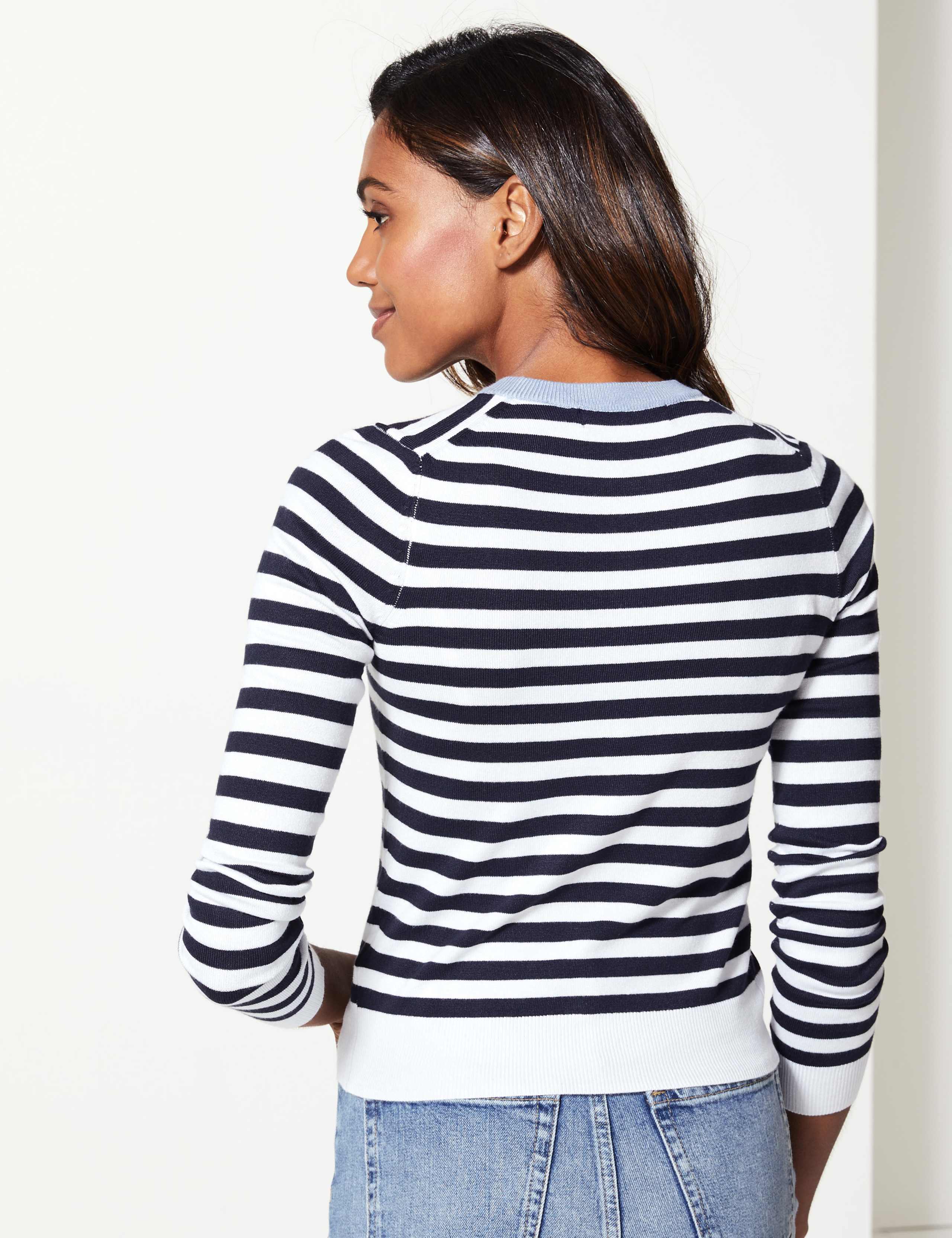 PETITE Striped Round Neck Cardigan 4 of 4