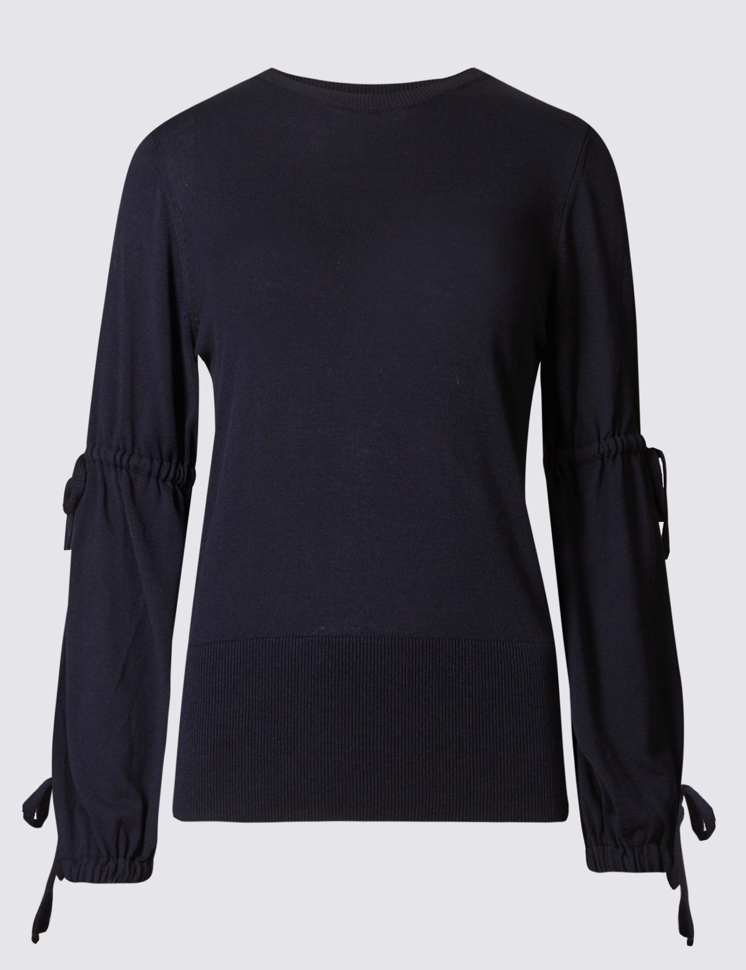 Drawstring Detail Round Neck Jumper 2 of 4