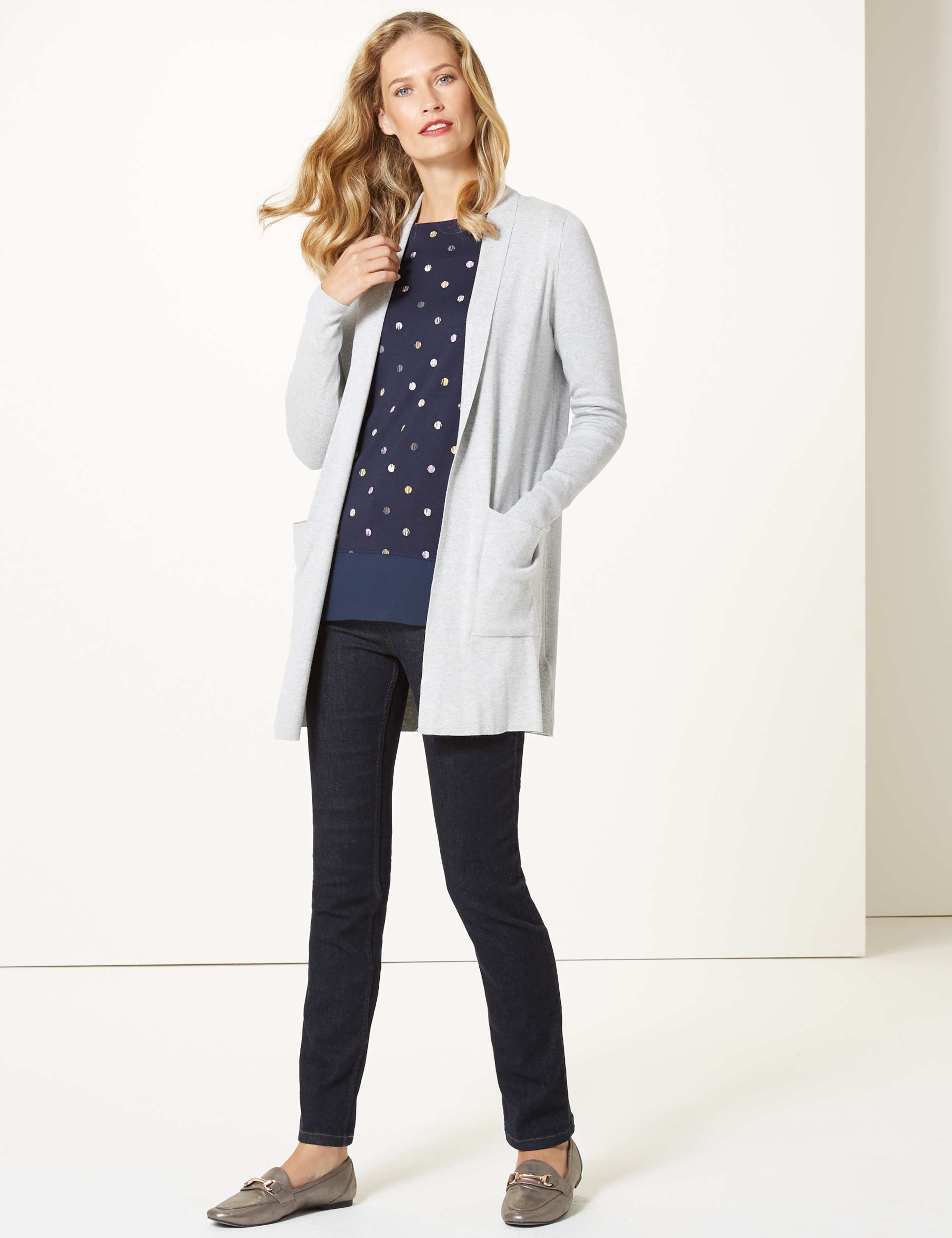 Open Front Pocket Longline Cardigan 1 of 3