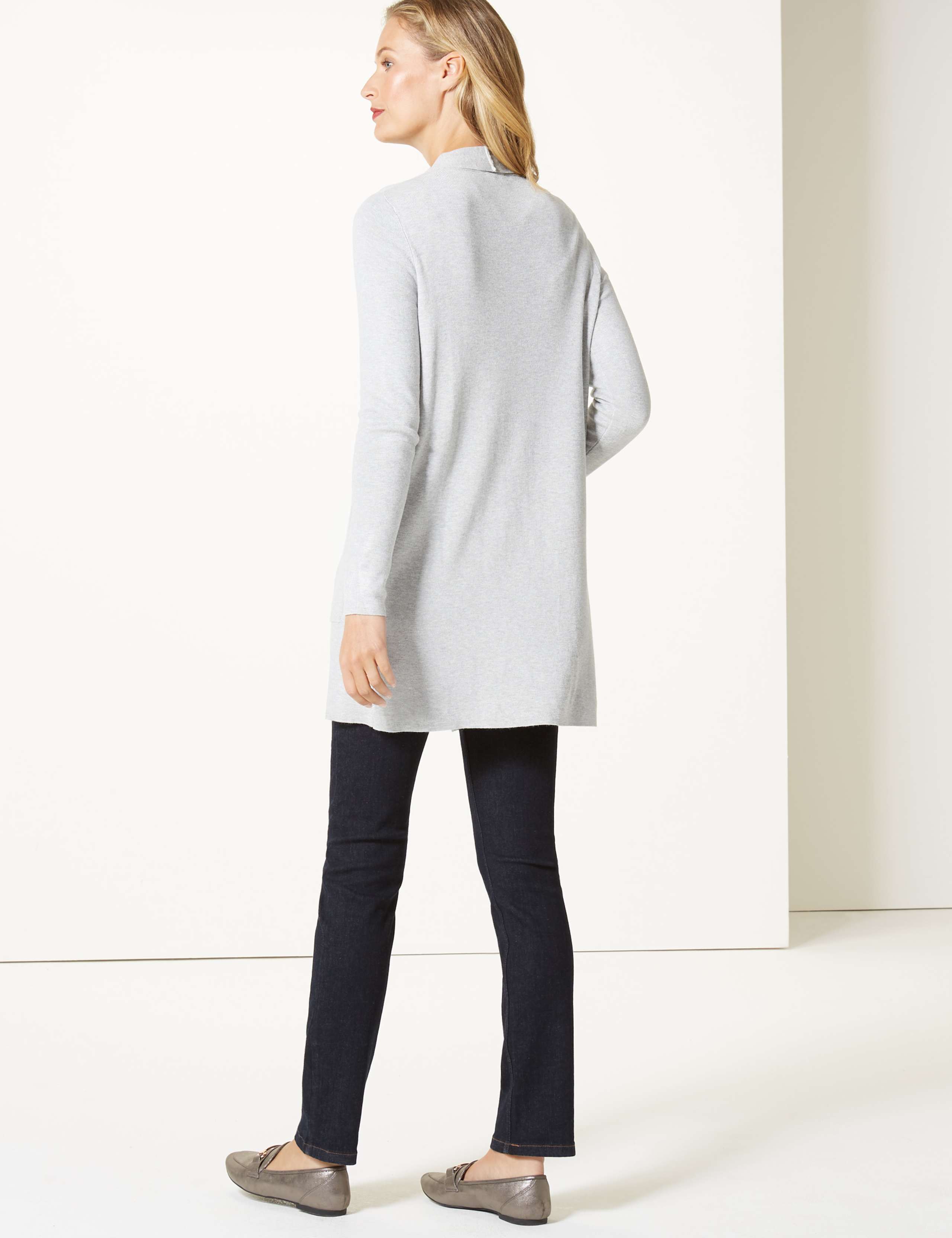 Open Front Pocket Longline Cardigan 2 of 3