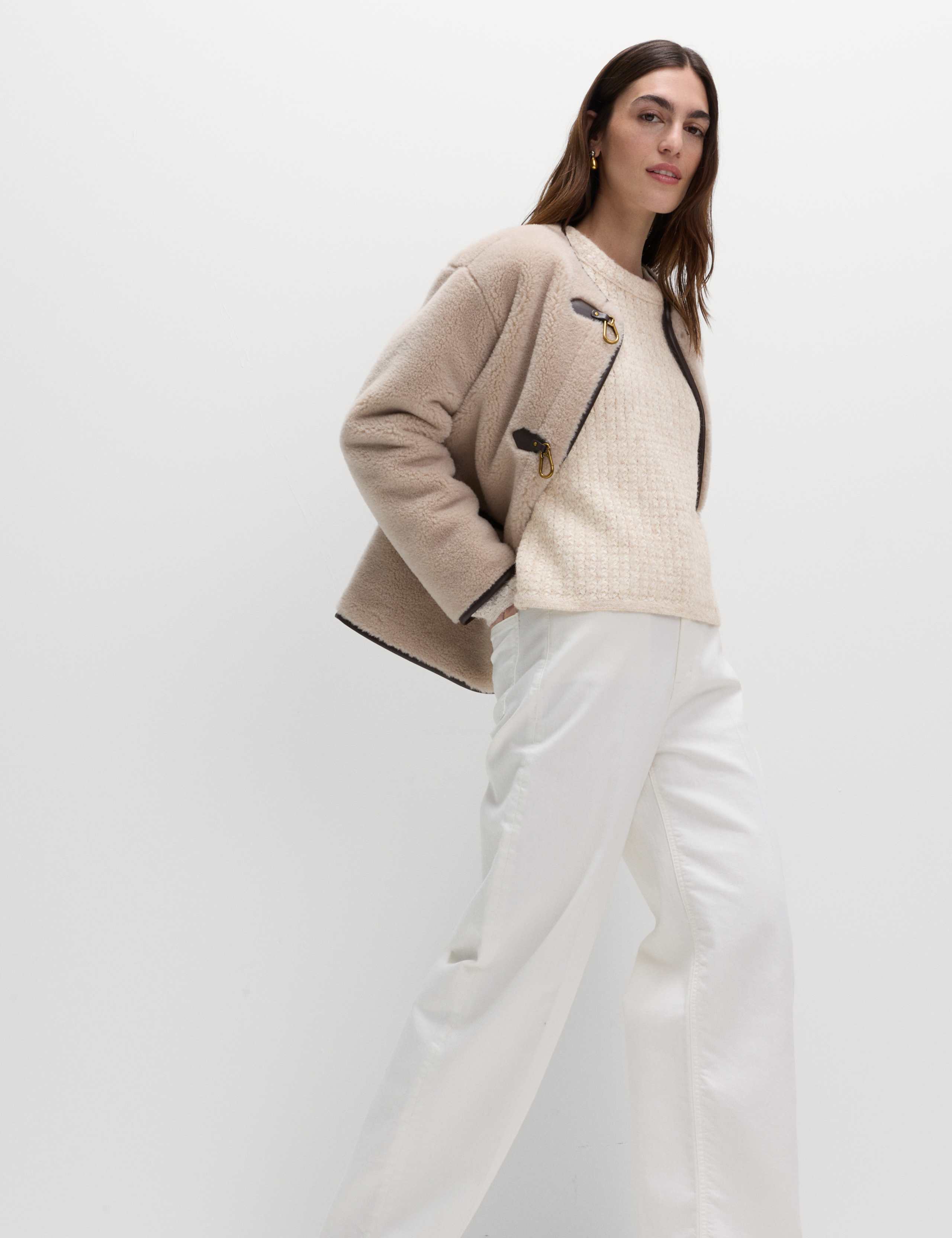 Textured Crew Neck Cropped Jumper With Wool 3 of 6
