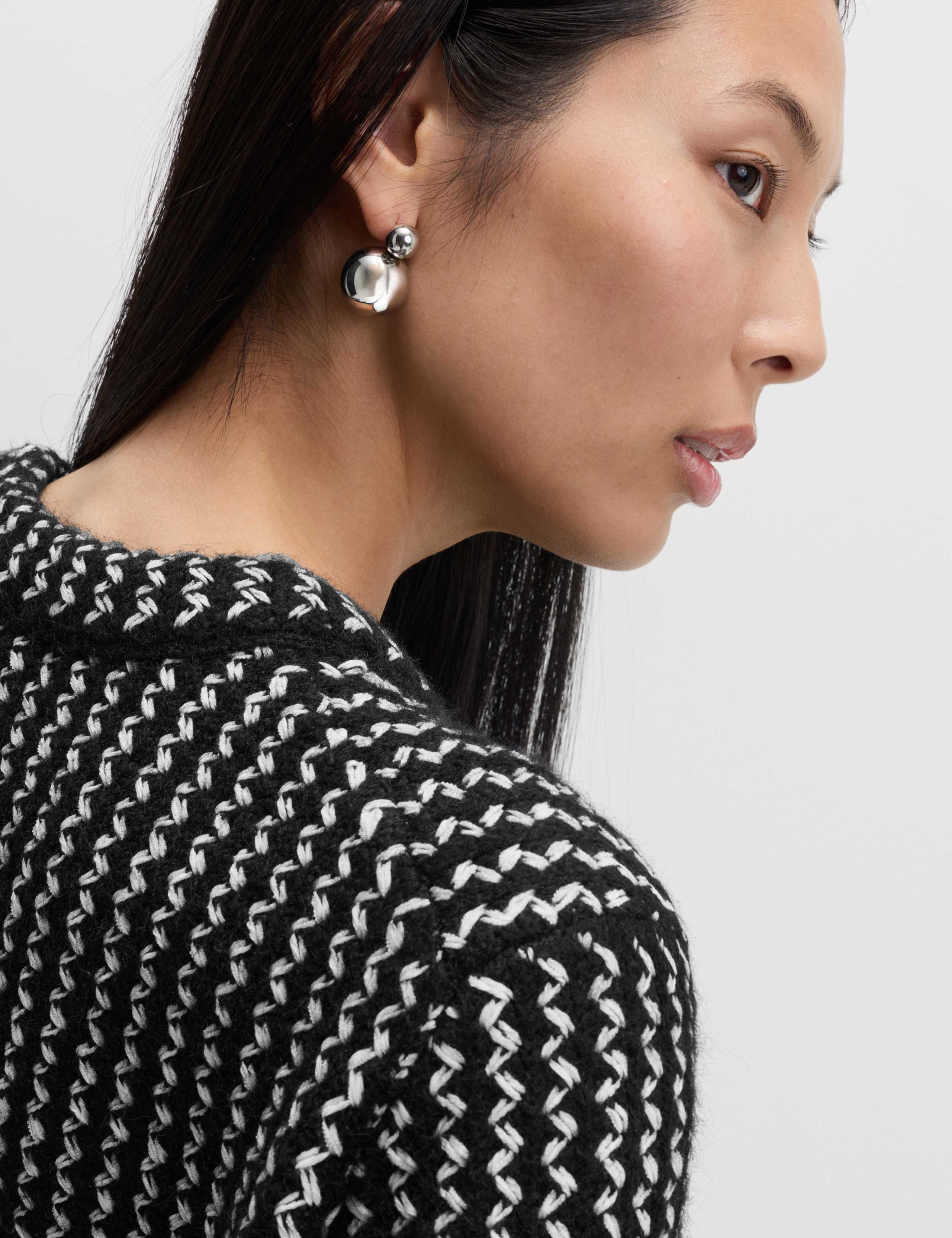 Textured Crew Neck Cropped Jumper With Wool 3 of 5