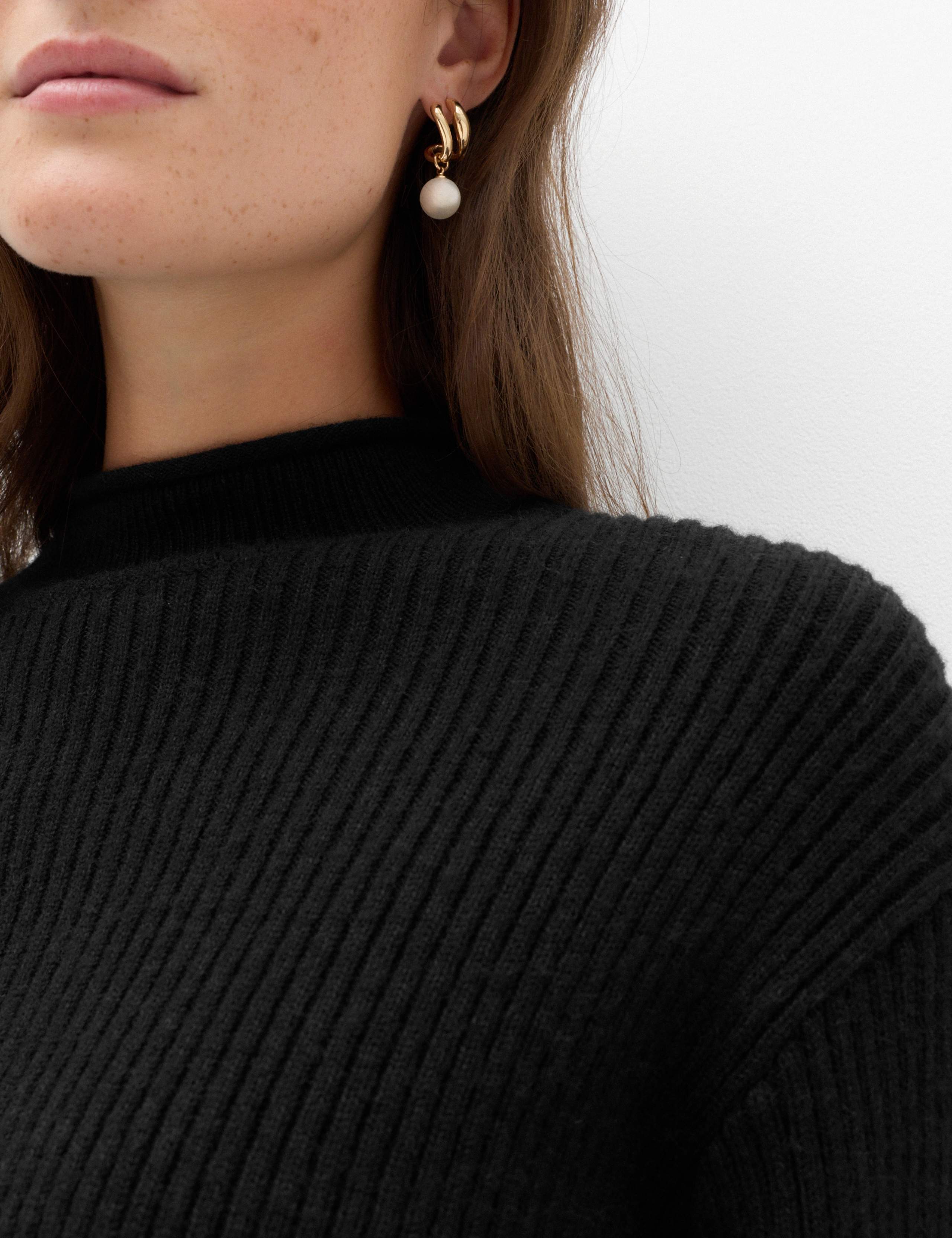 Wool Blend Ribbed Funnel Neck Jumper 3 of 7