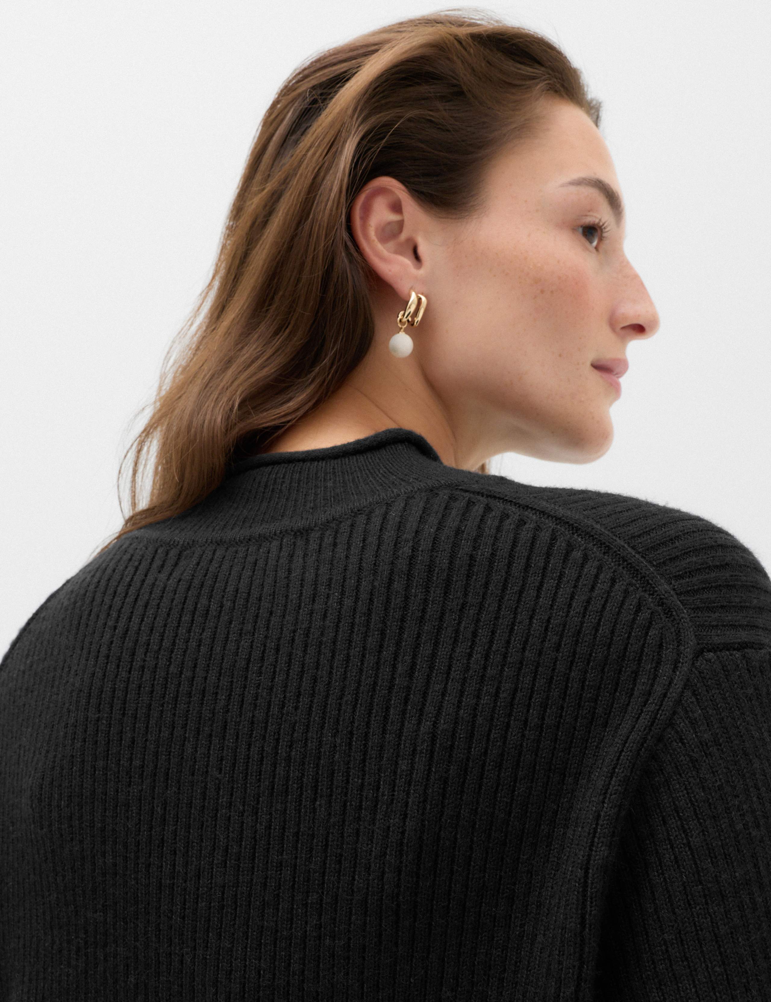 Wool Blend Ribbed Funnel Neck Jumper 6 of 7