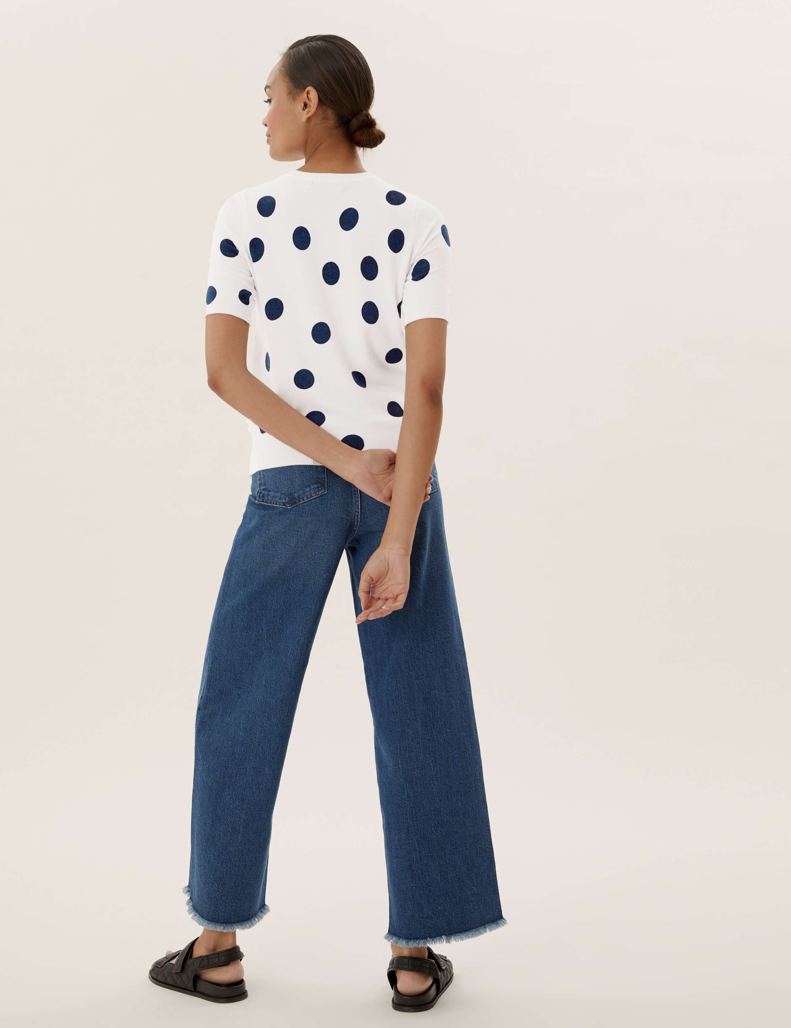 Polka Dot Crew Neck Knitted Top 4 of 4