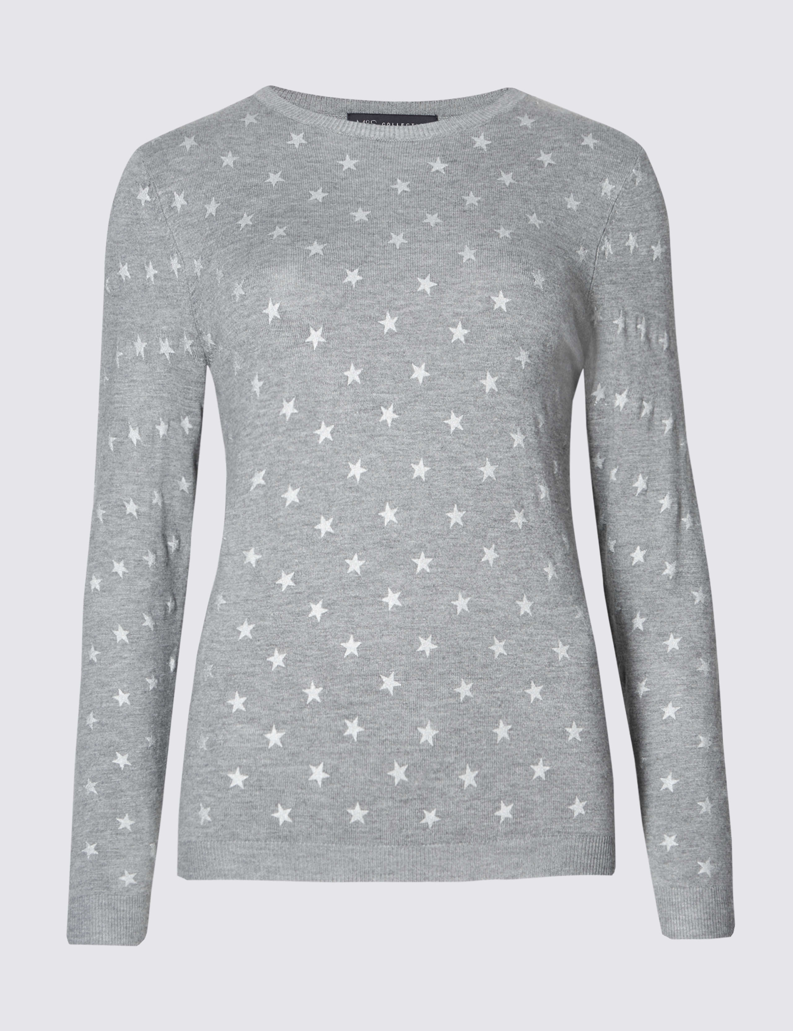 Star Print Crew Neck Jumper 2 of 4