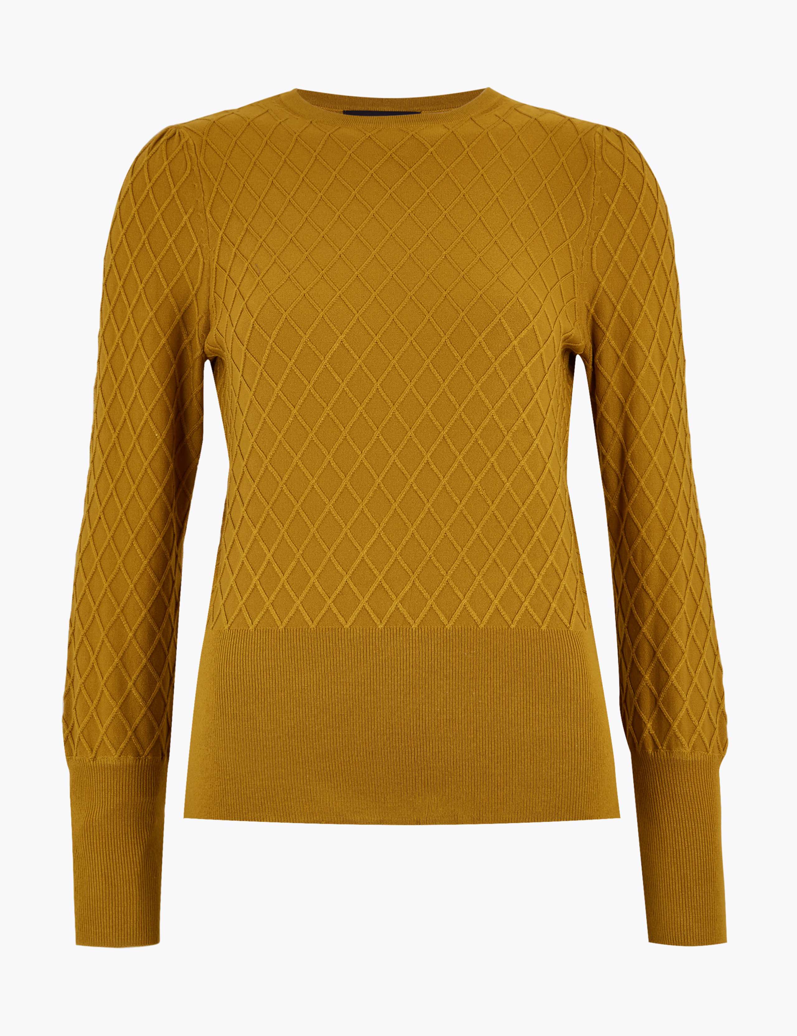 Diamond Stitch Textured Crew Neck Jumper 2 of 5