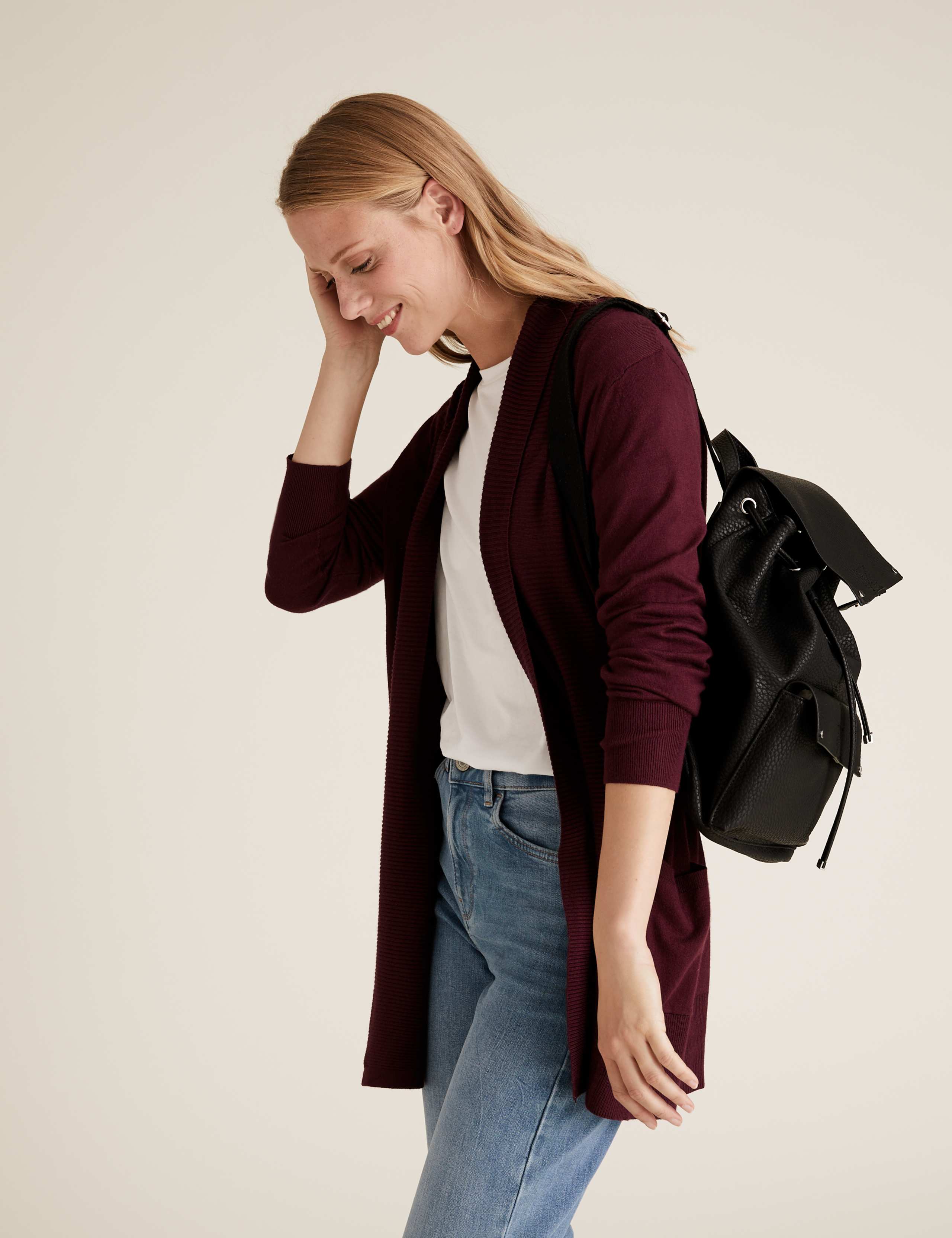 Folded Collar Longline Cardigan 4 of 5