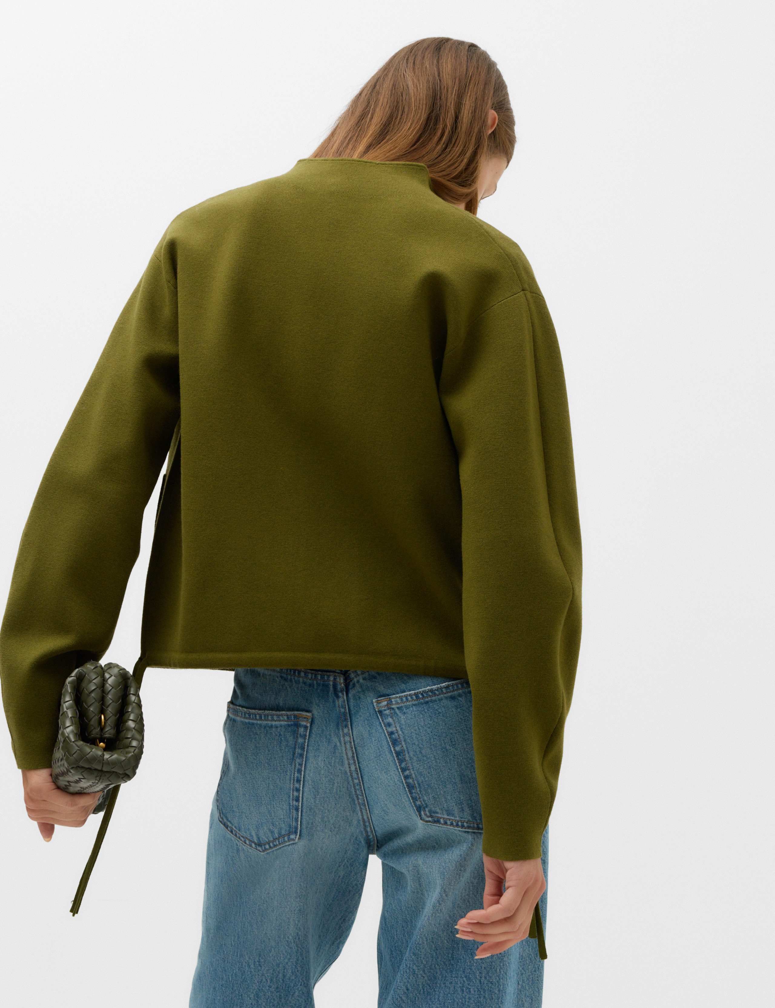 Funnel Neck Zip Up Pocket Detail Knitted Jacket 4 of 7