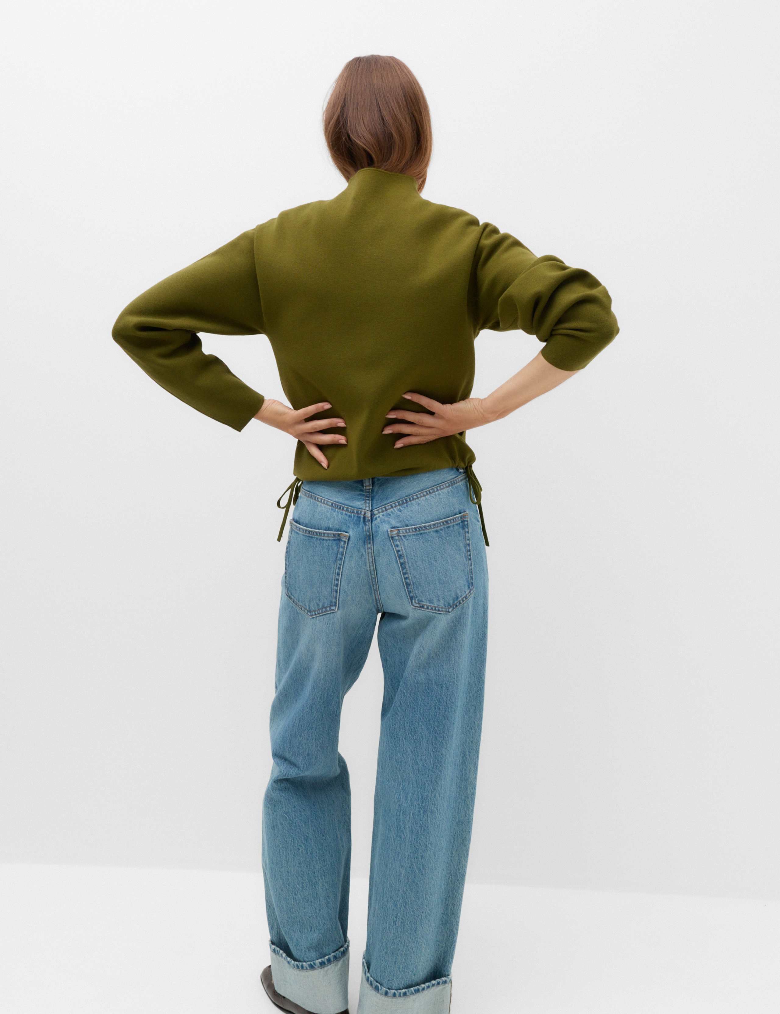 Funnel Neck Zip Up Pocket Detail Knitted Jacket 7 of 7