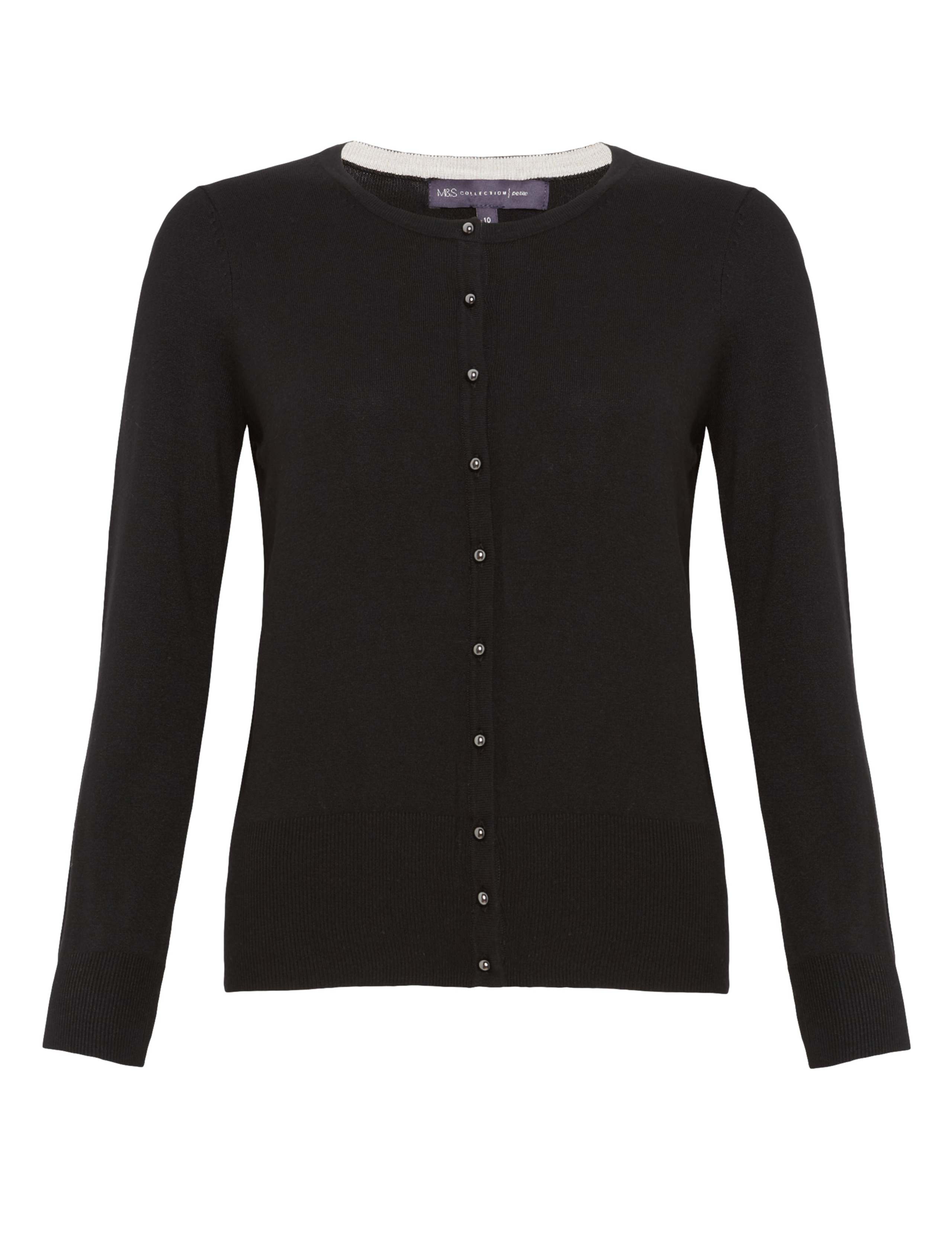 Button Through Ribbed Round Neck Cardigan 2 of 2