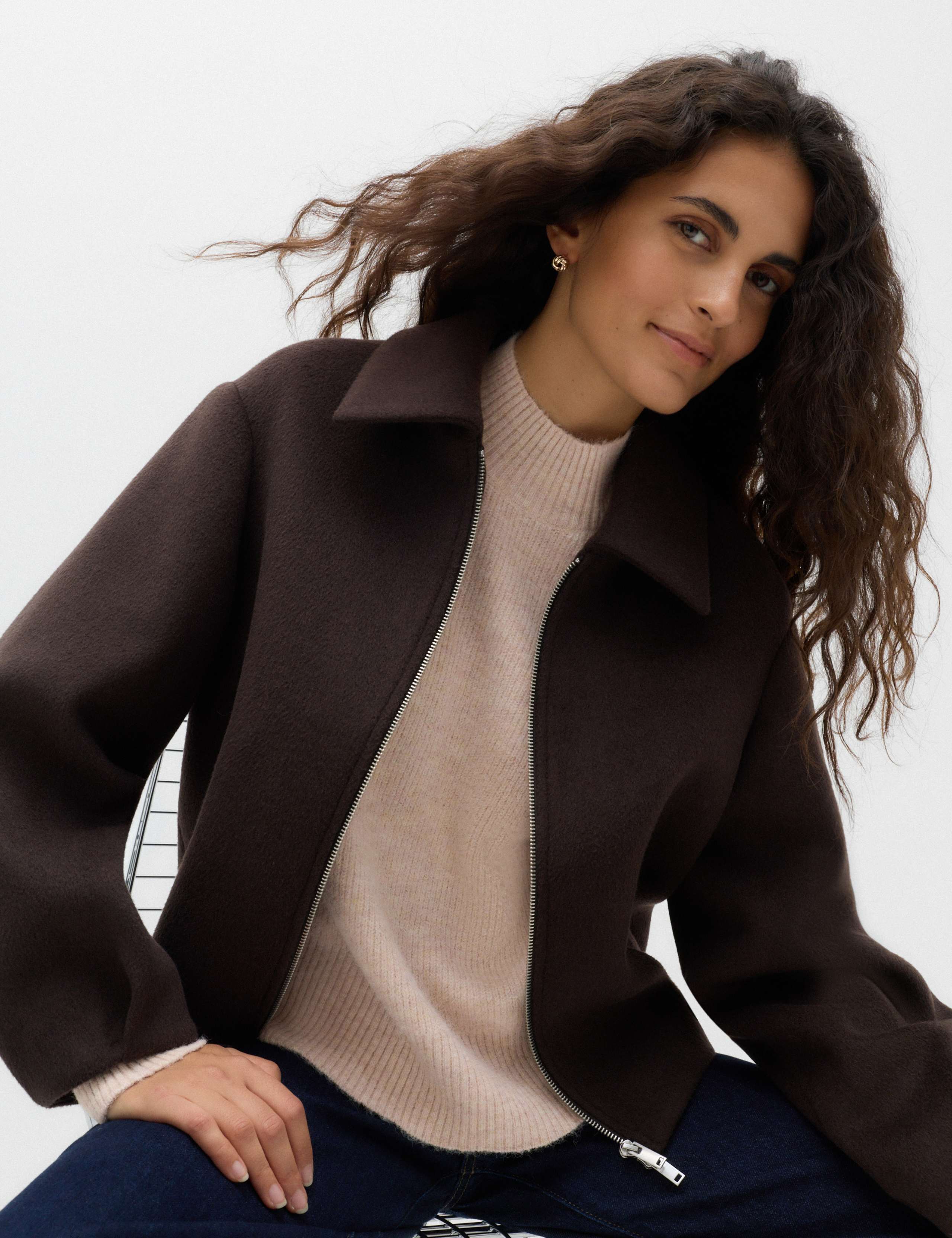 Crew Neck Drop Sleeve Relaxed Fit Jumper With Wool 5 of 6