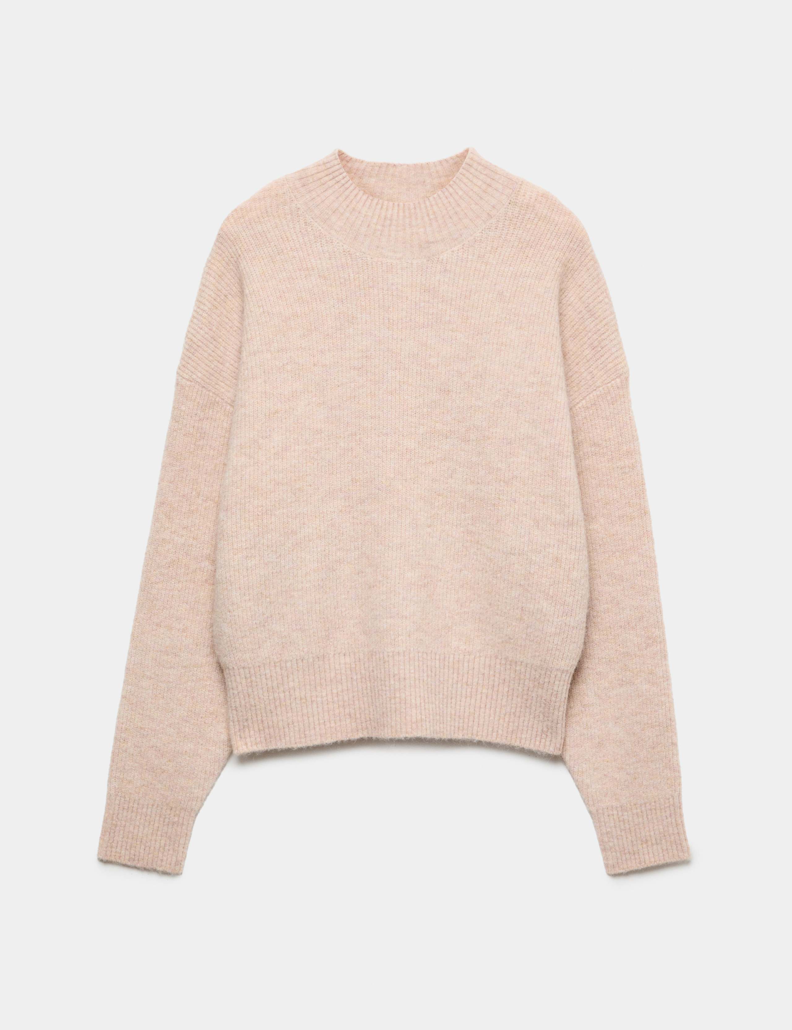 Crew Neck Drop Sleeve Relaxed Fit Jumper With Wool 2 of 6