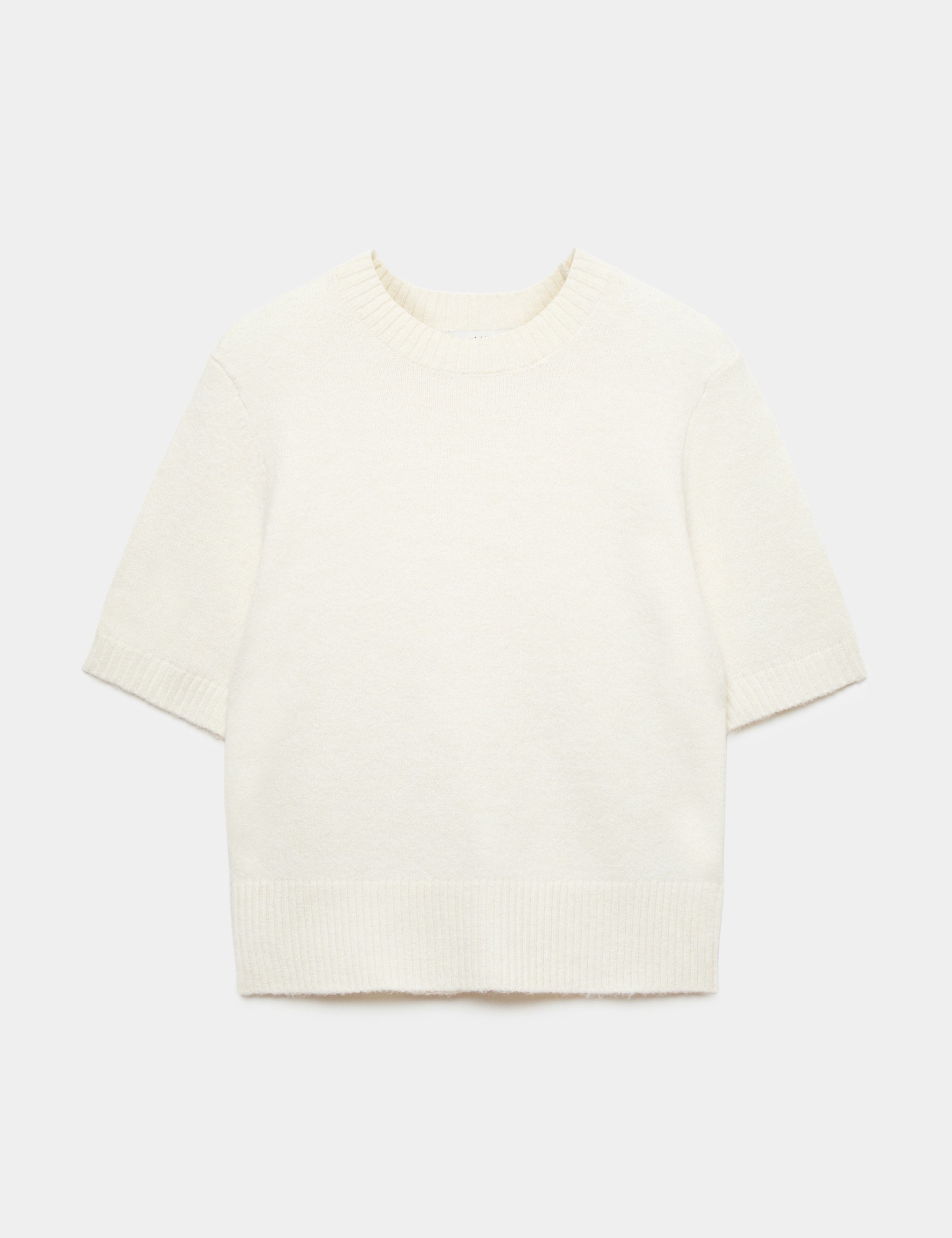 Slim Fit Hairy Crew Neck Knitted Top 2 of 6