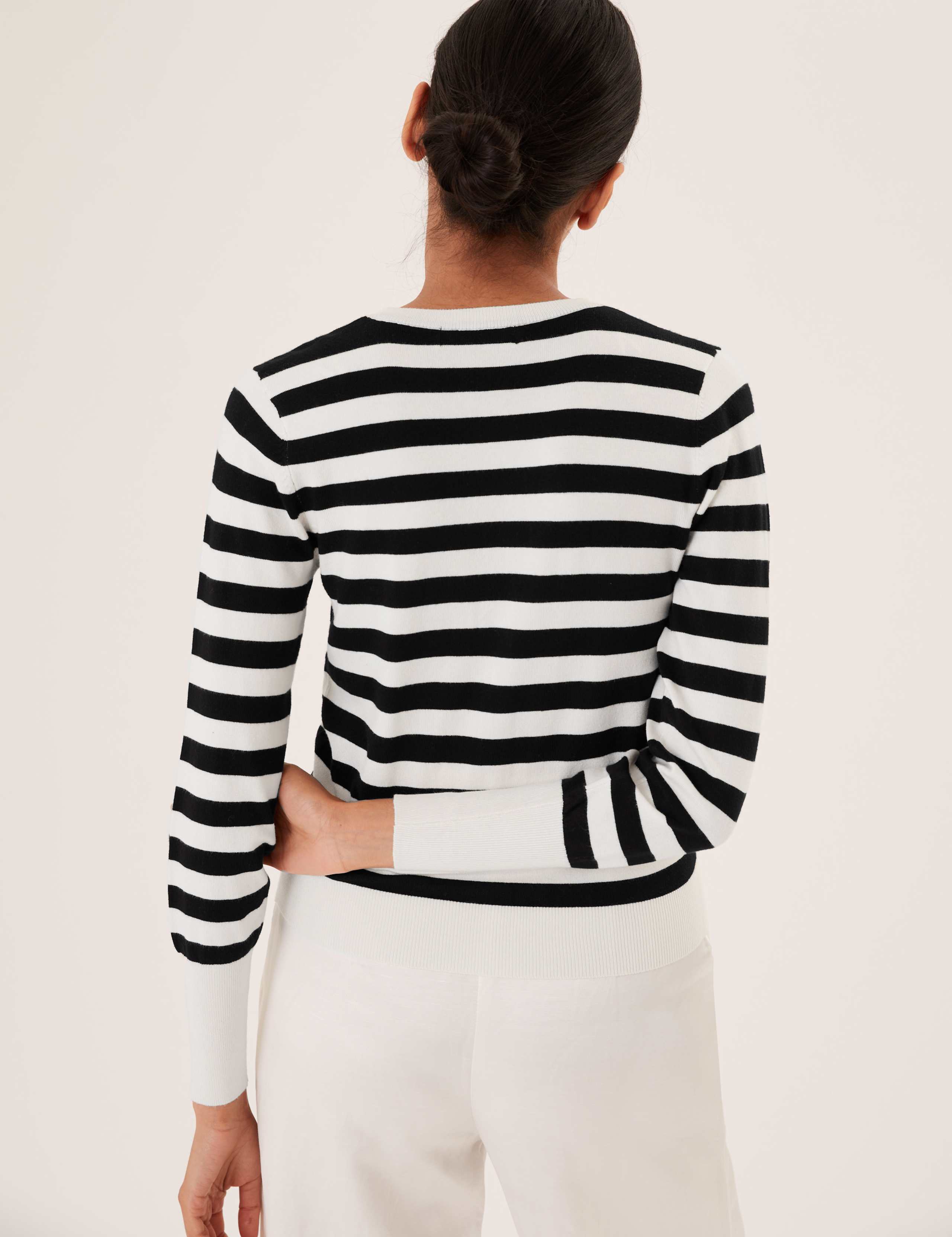 Striped Crew Neck Cardigan 5 of 6