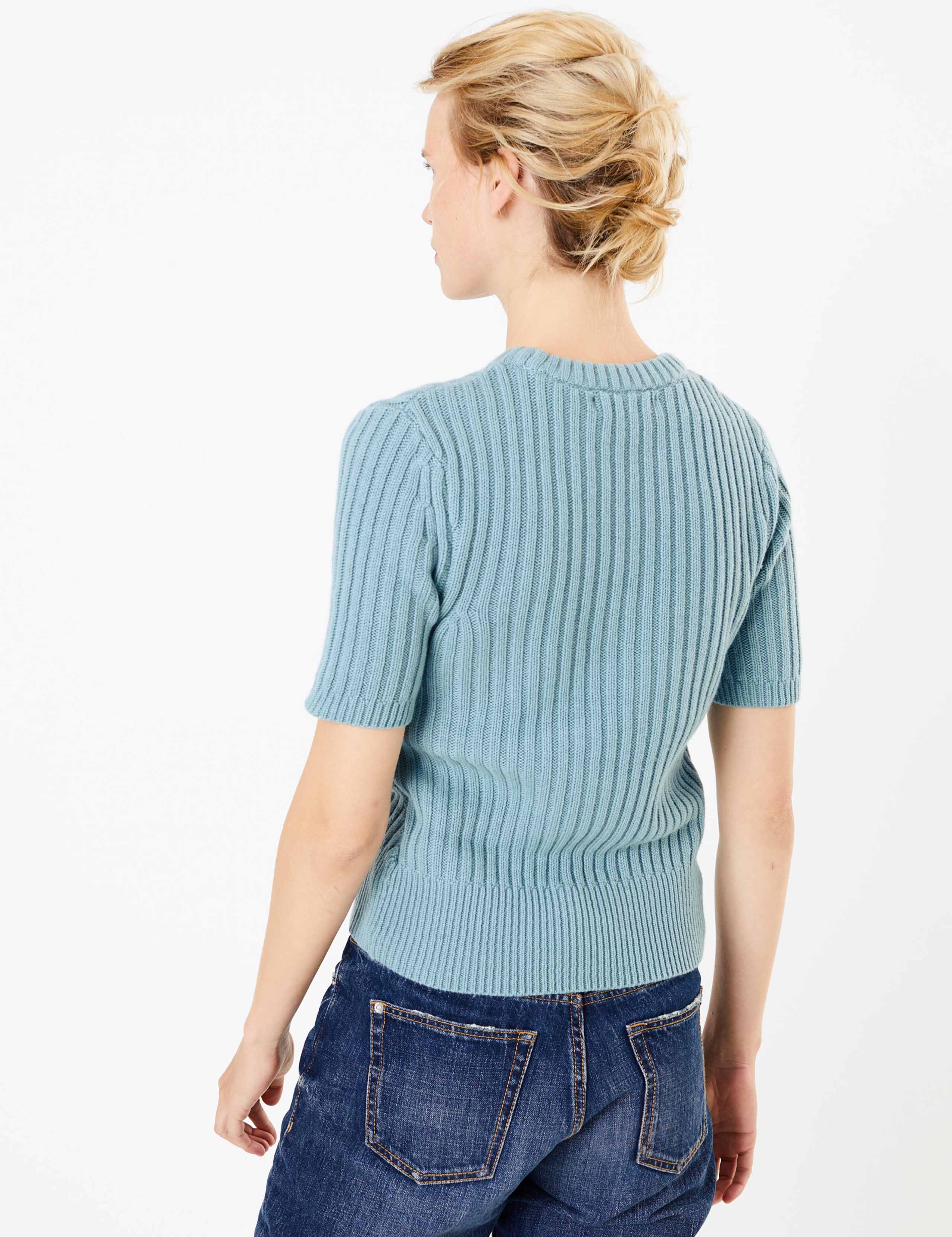 Cotton Rich Ribbed Knitted Top 4 of 4
