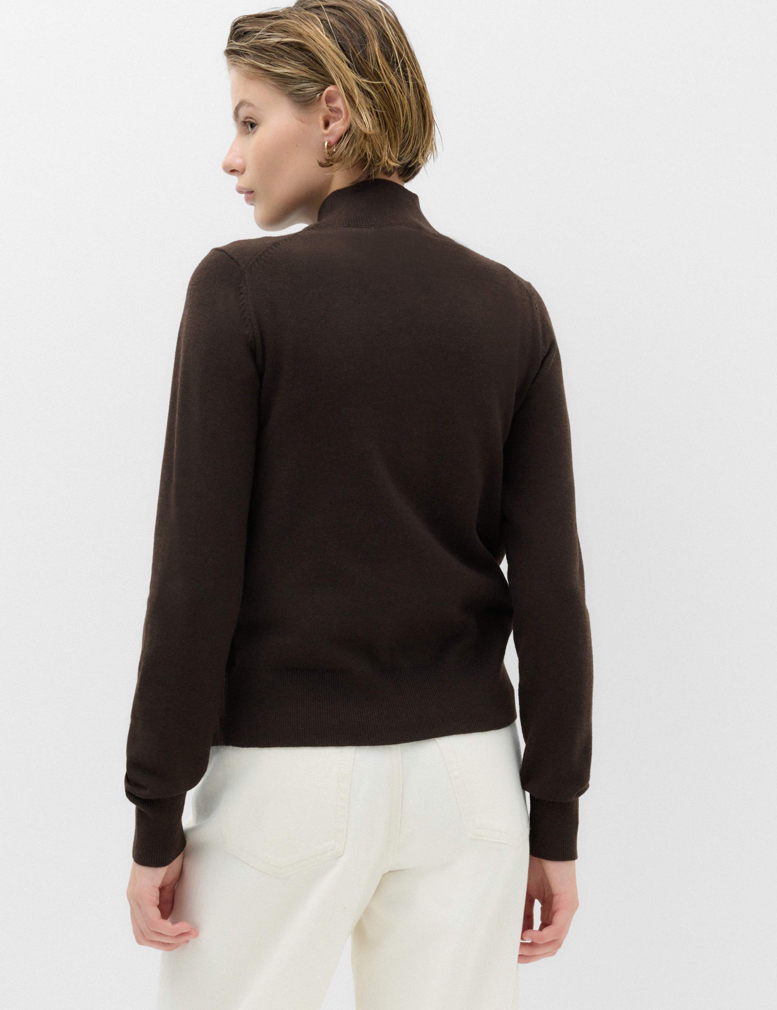 Funnel Neck Slim Fit Cardigan with Wool 4 of 7