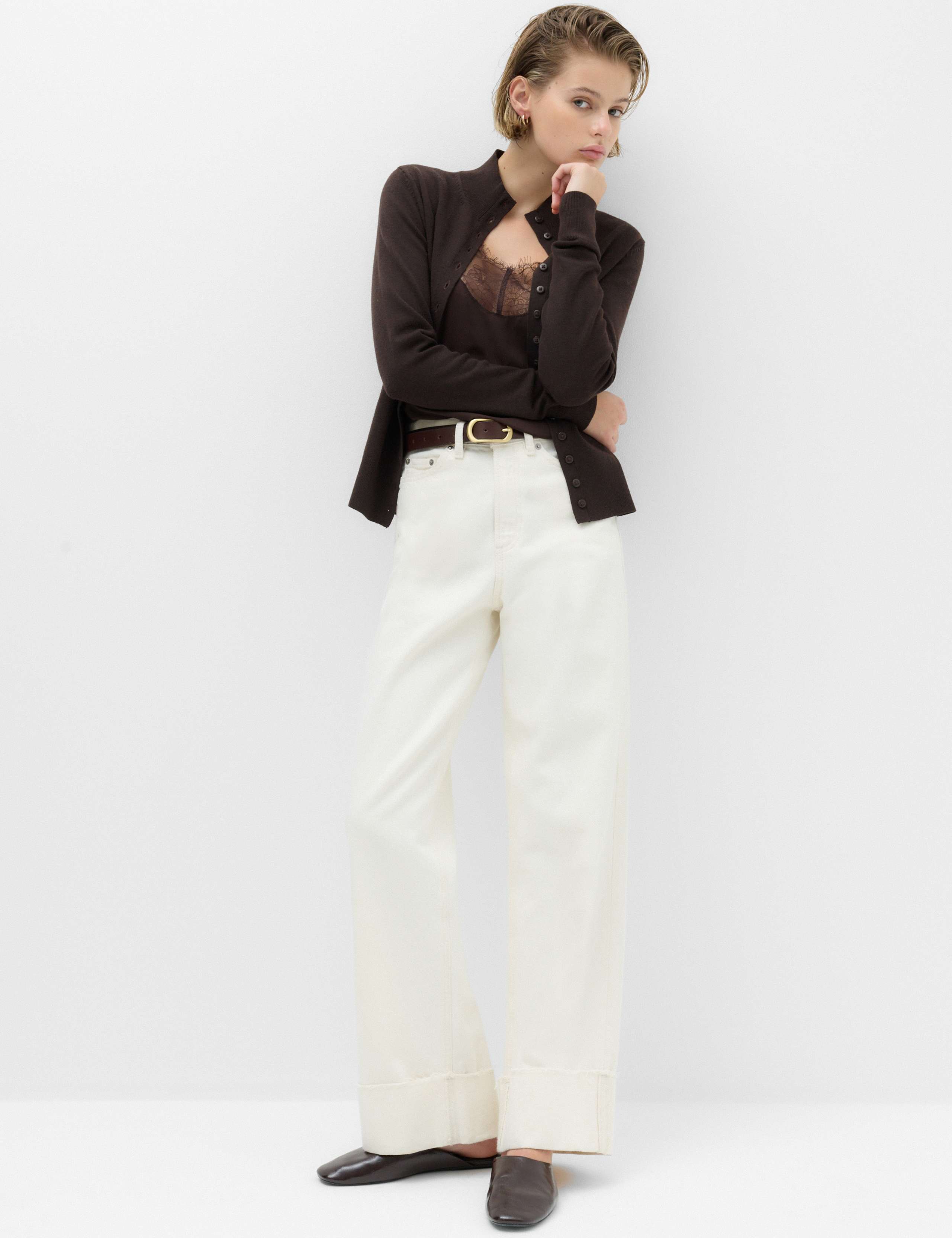 Funnel Neck Slim Fit Cardigan with Wool 5 of 7