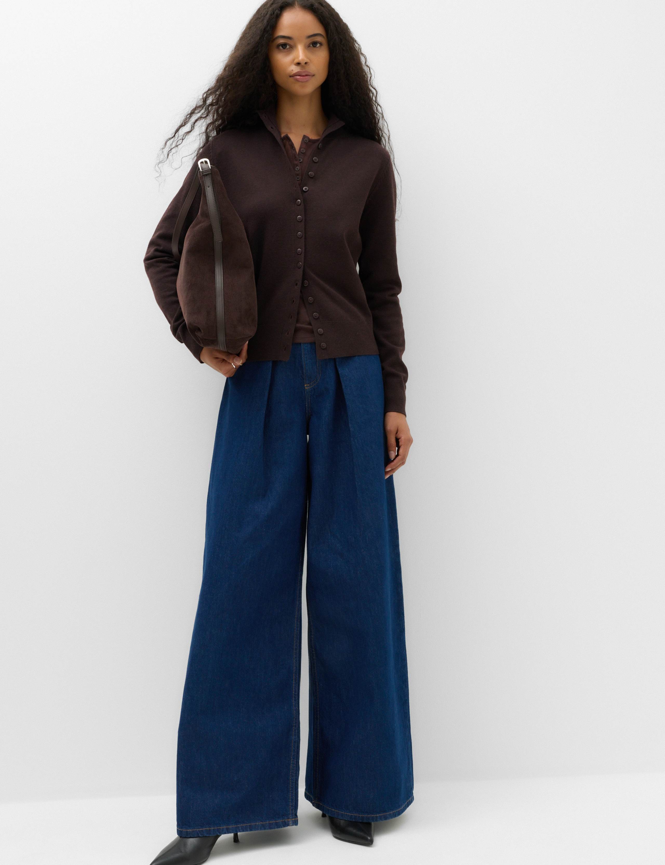 Funnel Neck Slim Fit Cardigan with Wool 7 of 7