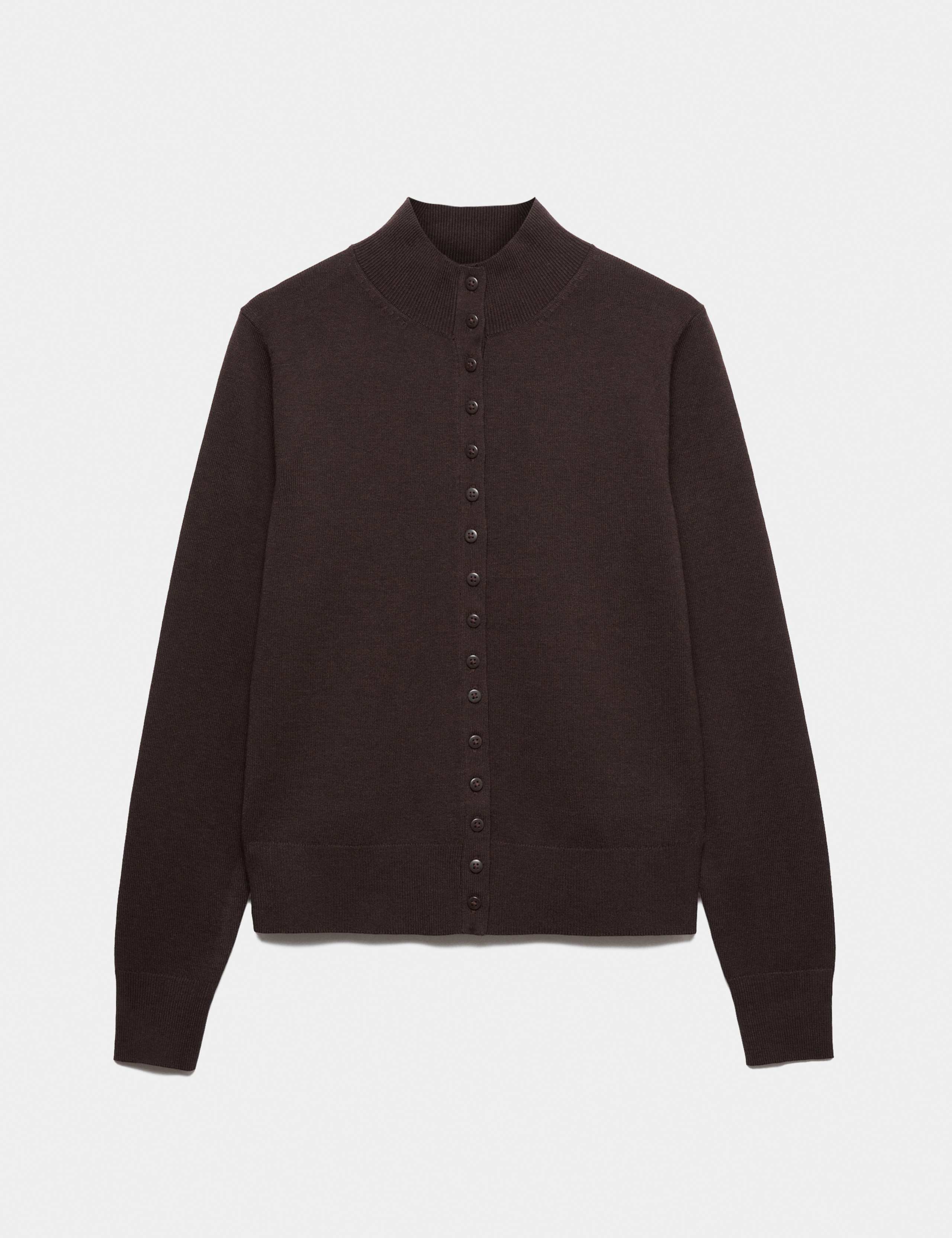 Funnel Neck Slim Fit Cardigan with Wool 2 of 7
