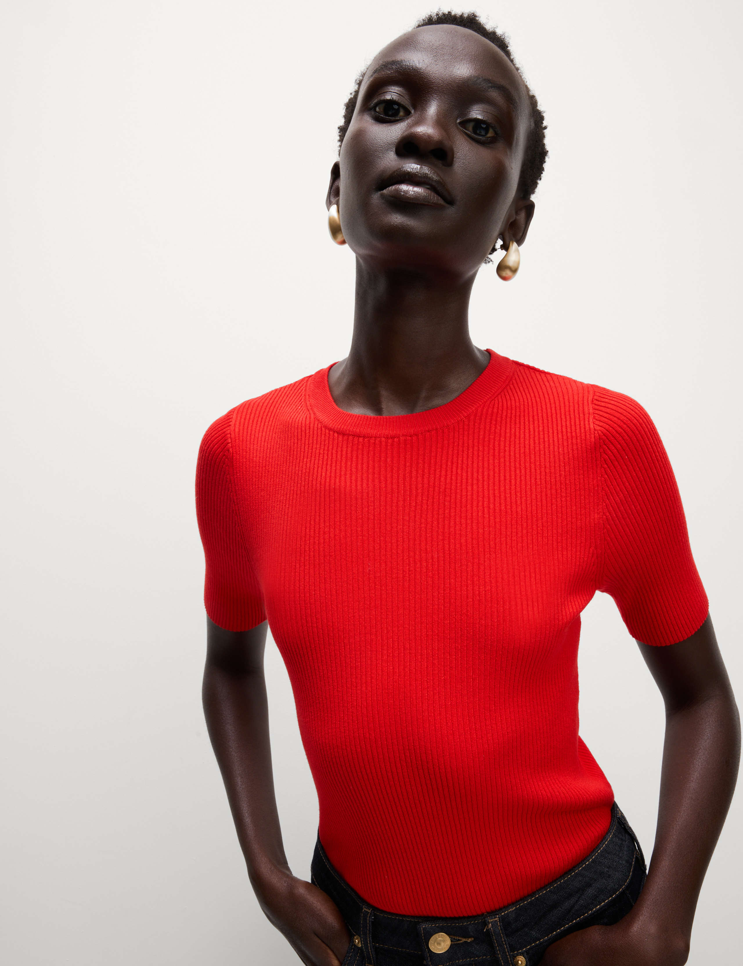 Ribbed Crew Neck Knitted Top 5 of 6