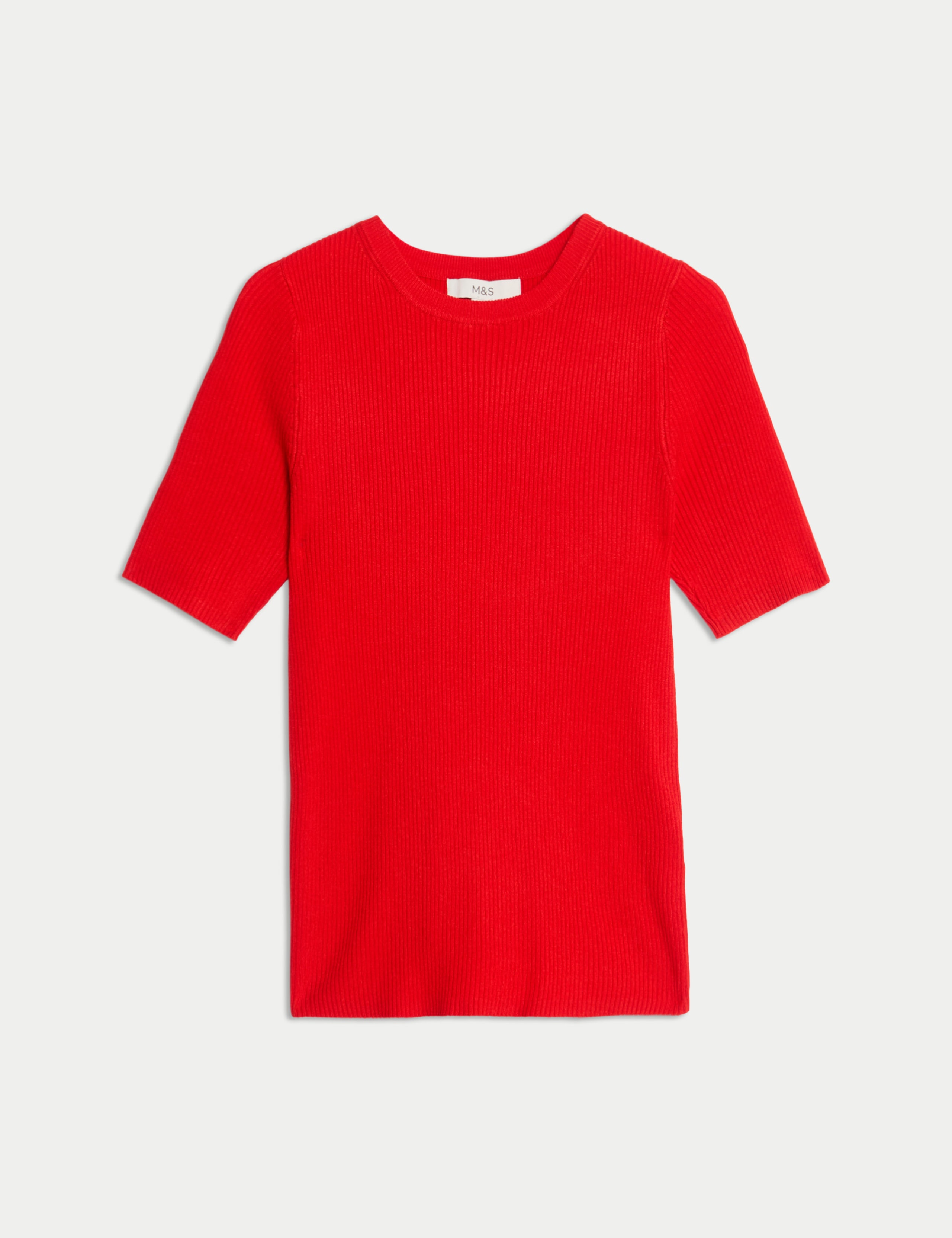 Ribbed Crew Neck Knitted Top 2 of 6