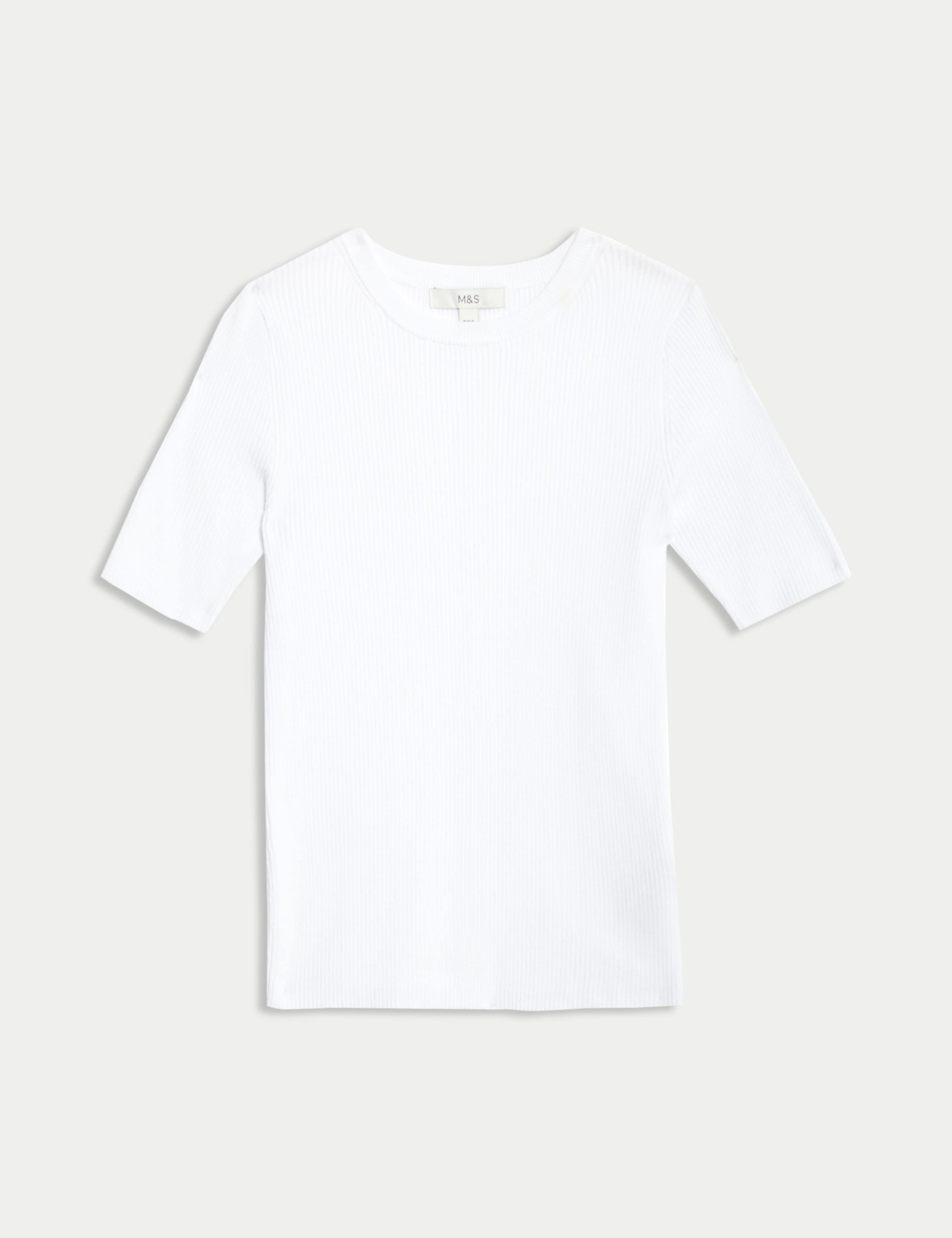 Ribbed Crew Neck Knitted Top 2 of 6