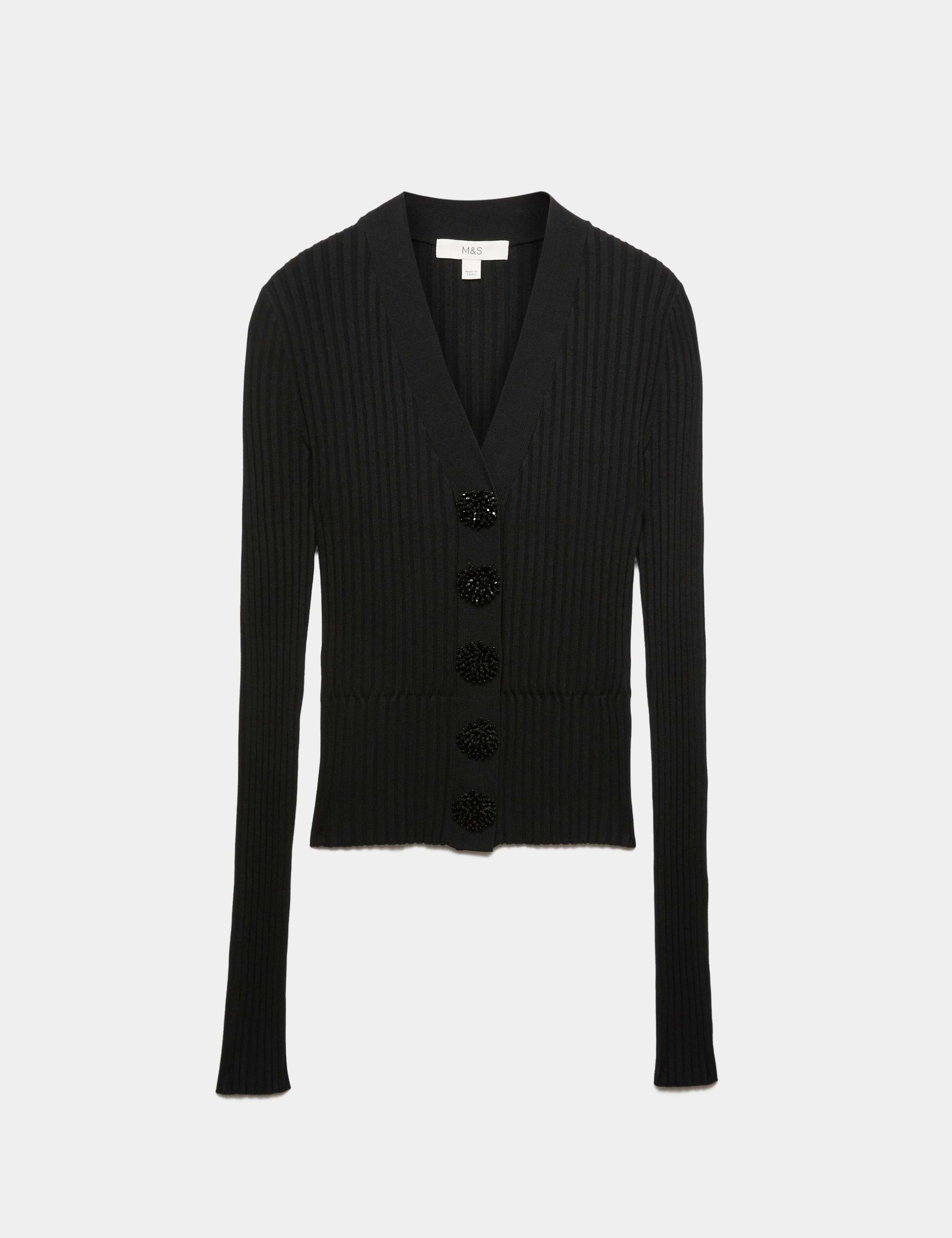 Embellished V Neck Cropped Cardigan 2 of 6