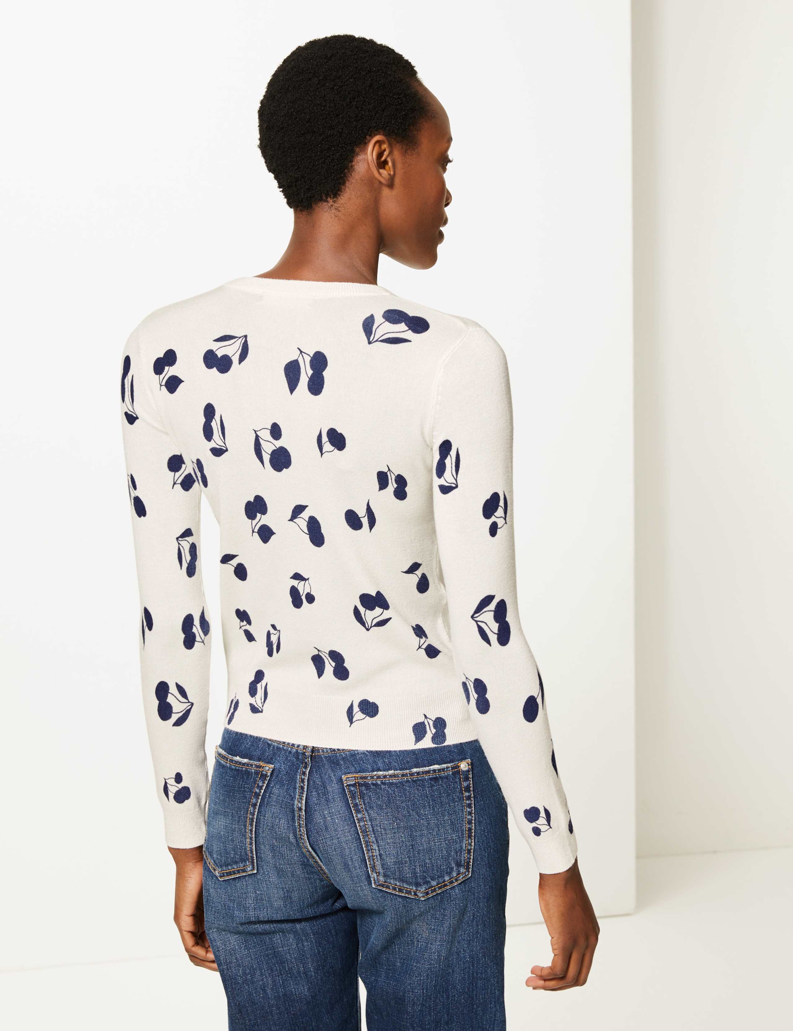 Printed Round Neck Cardigan 4 of 4