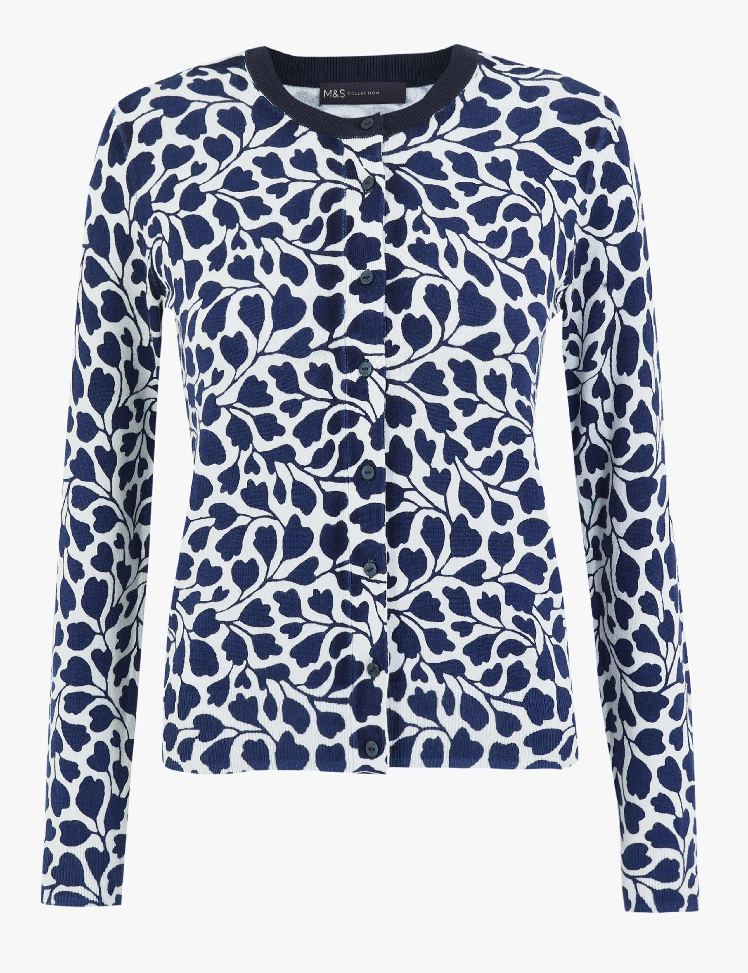 Printed Crew Neck Cardigan 2 of 4