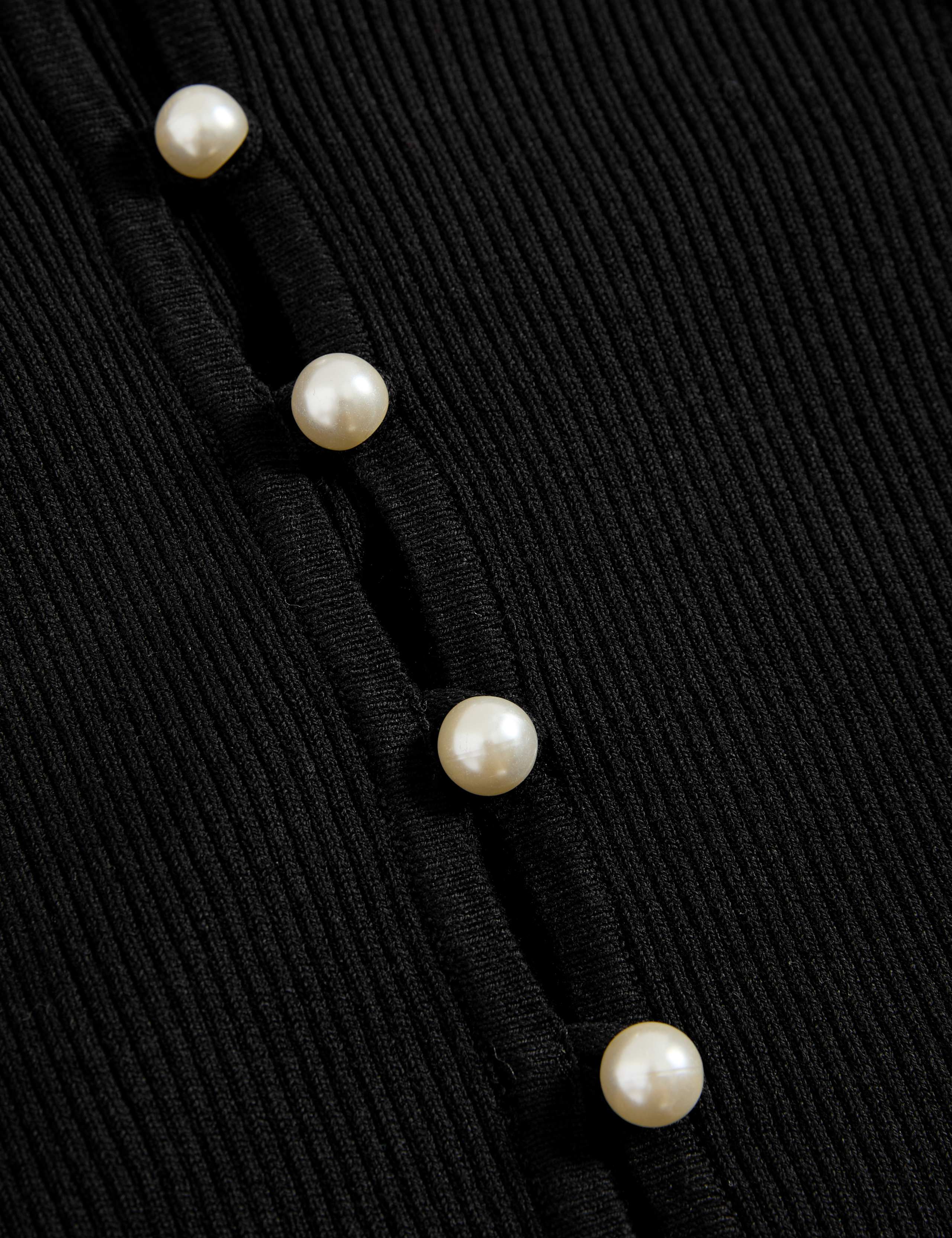 Ribbed V-Neck Button Front Cardigan 6 of 6