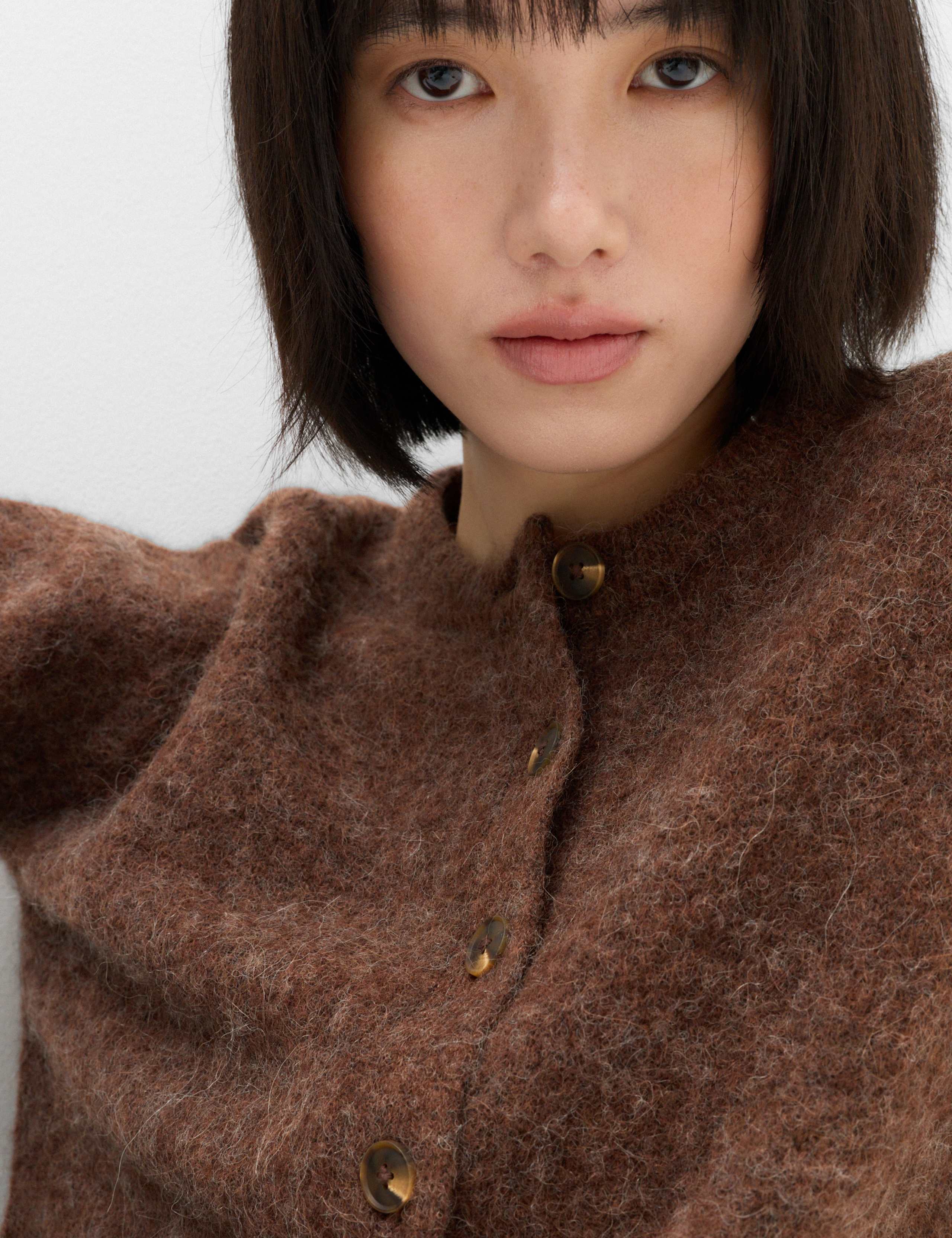 Alpaca Blend Crew Neck Cardigan 5 of 6