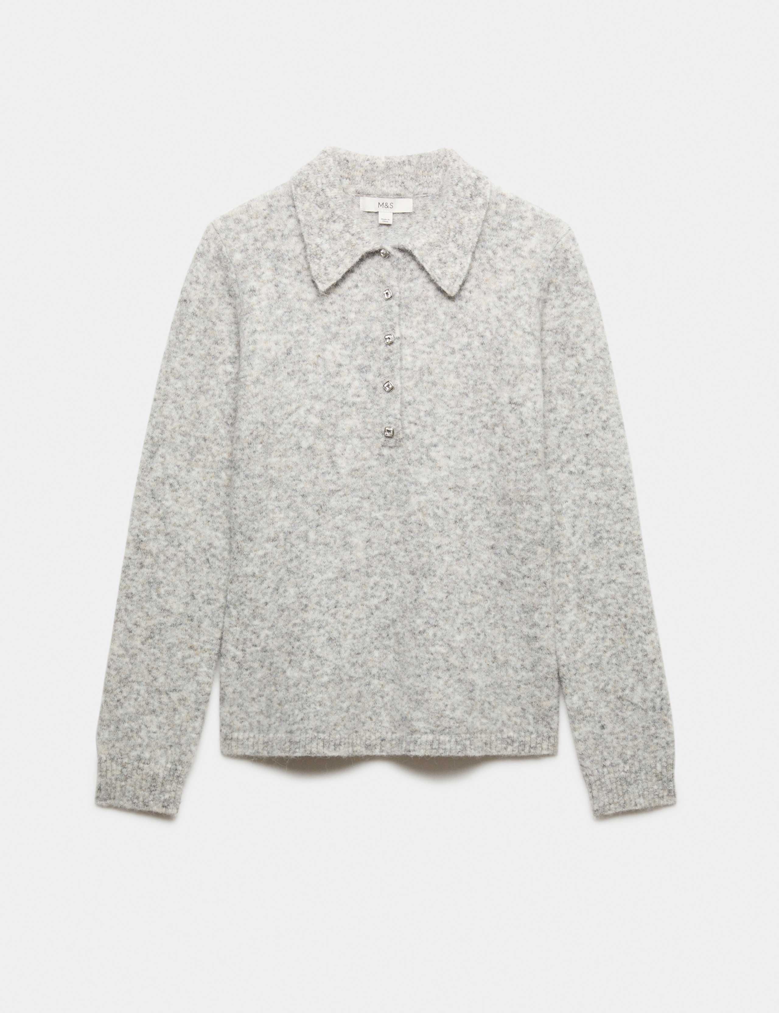 Embellished Button Detail Jumper with Wool 2 of 6