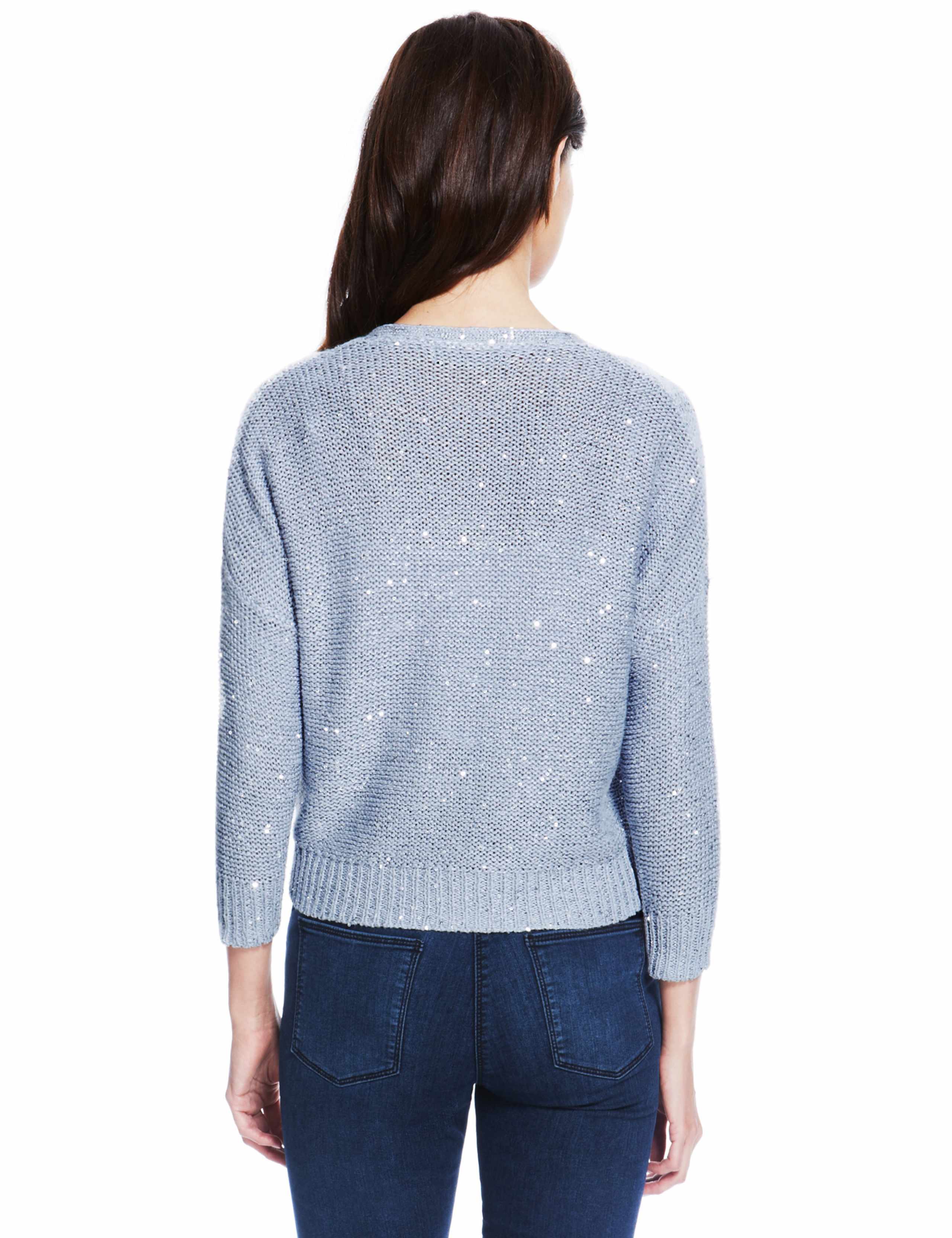 Open Front Sequin Embellished Bolero Cardigan 4 of 4