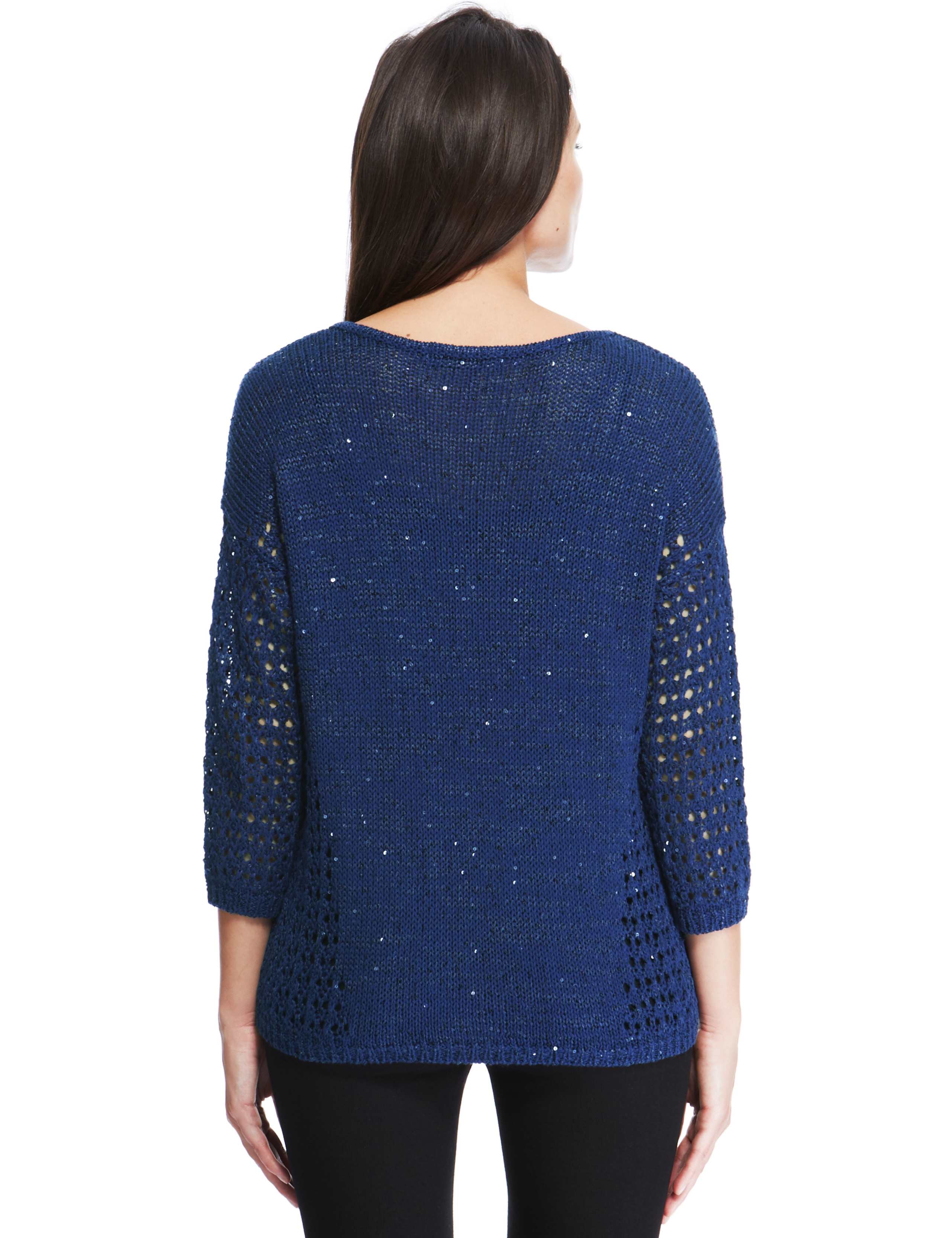 Sequin Embellished Pointelle Jumper 3 of 3