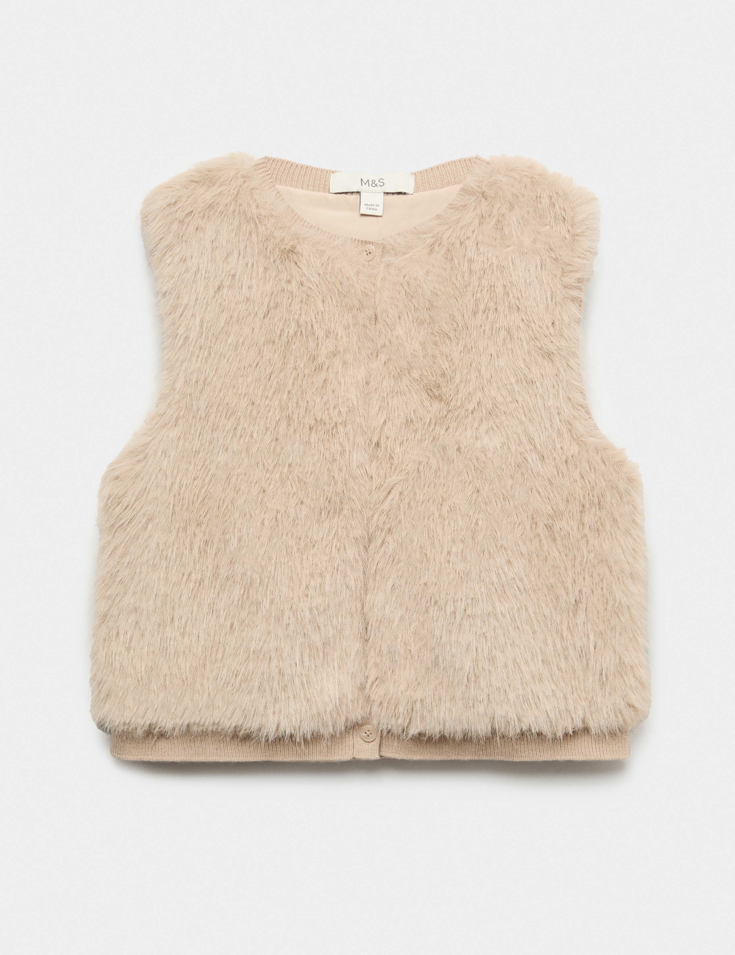 Faux Fur Cropped Knitted Waistcoat 2 of 5