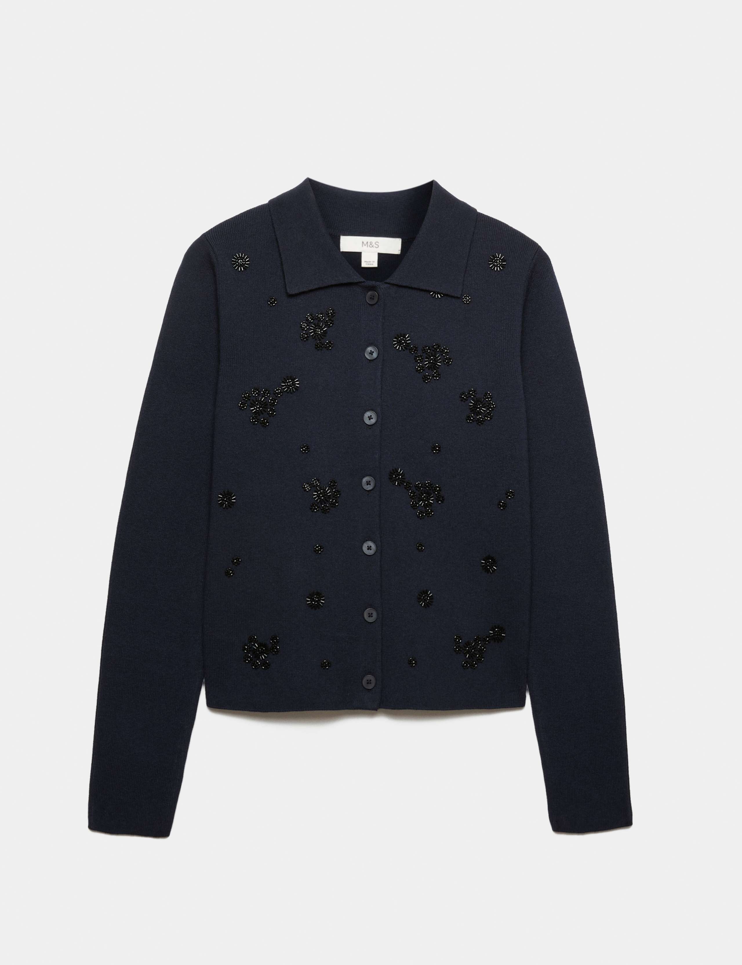 Embellished Collared Fitted Cardigan 2 of 6